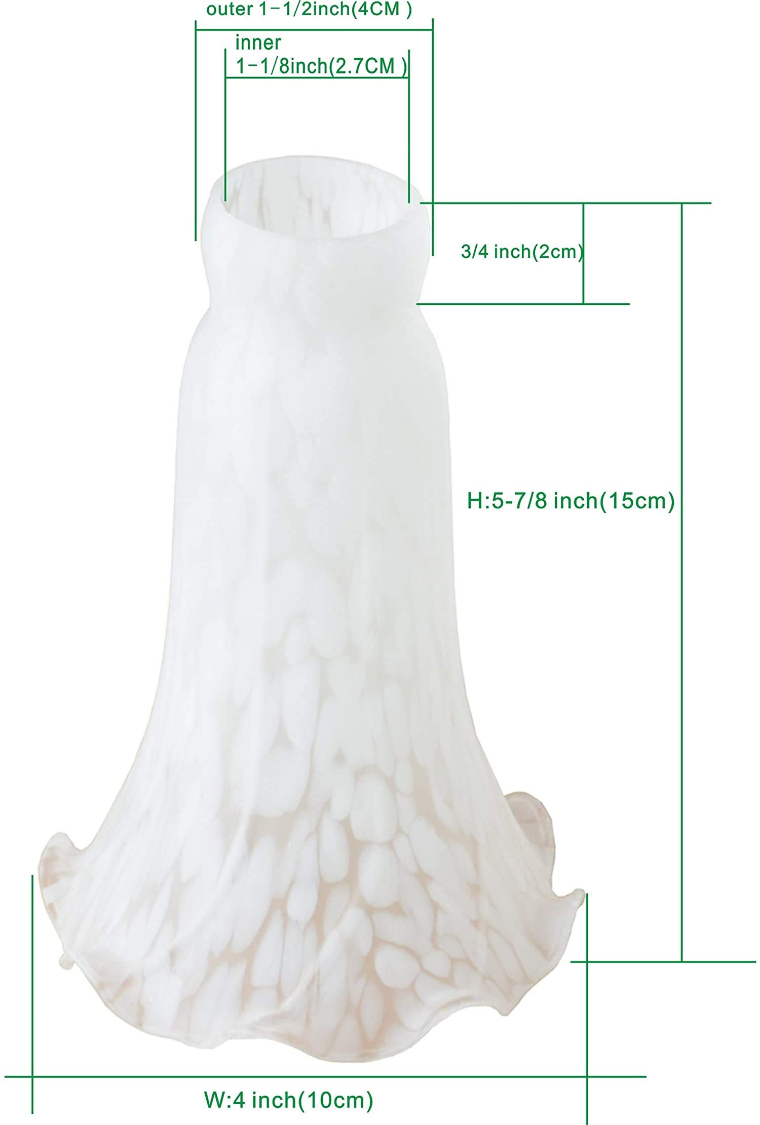 Tiffany Style Lily Flower Blown Glass Lampshade - Tulip Replacement Shade for Table & Floor Lamps (1.06