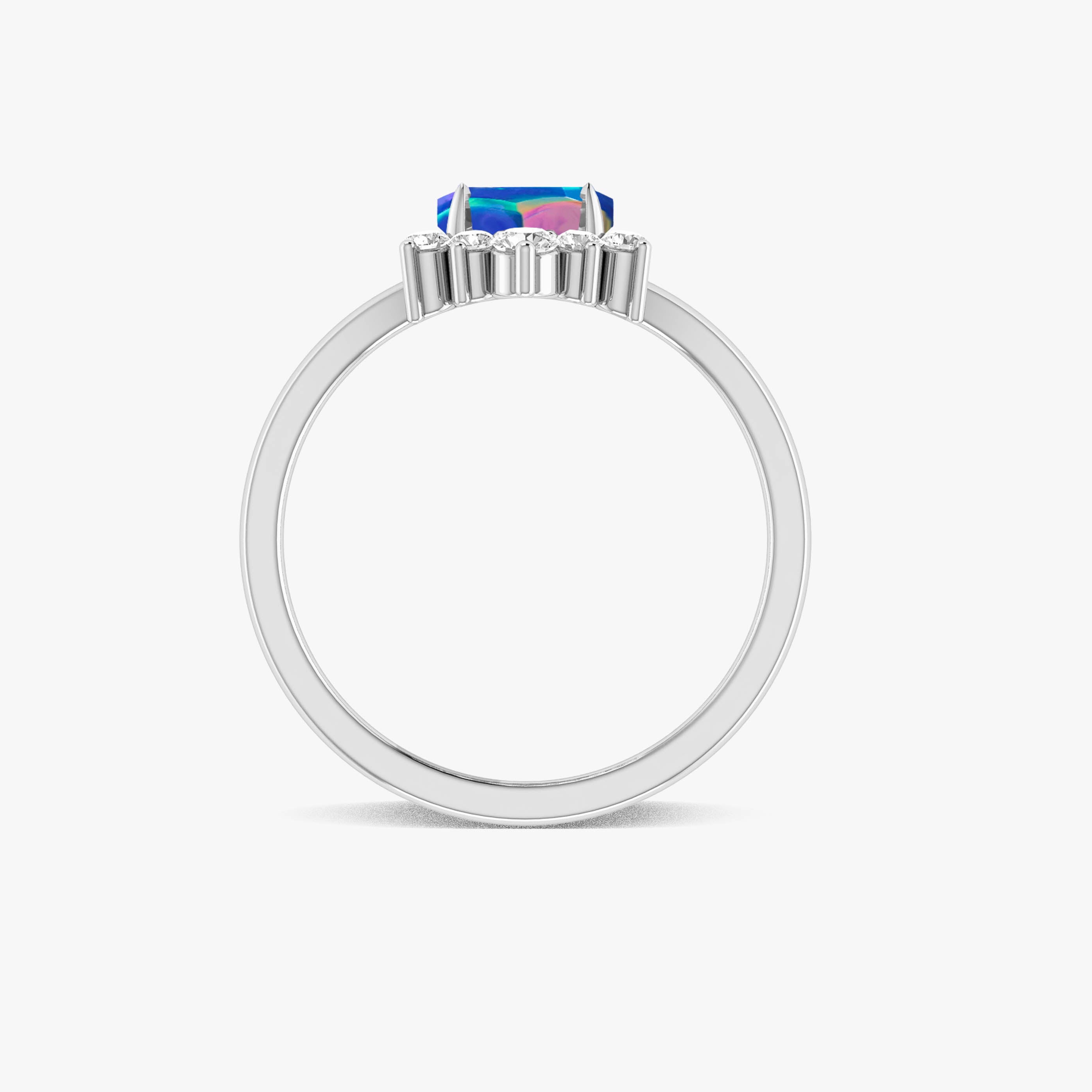 Natural Blue Opal Hexagon Gemstone Ring for Women - Handmade Sterling Silver Boho Jewelry - Perfect for Weddings, Parties & Everyday Wear