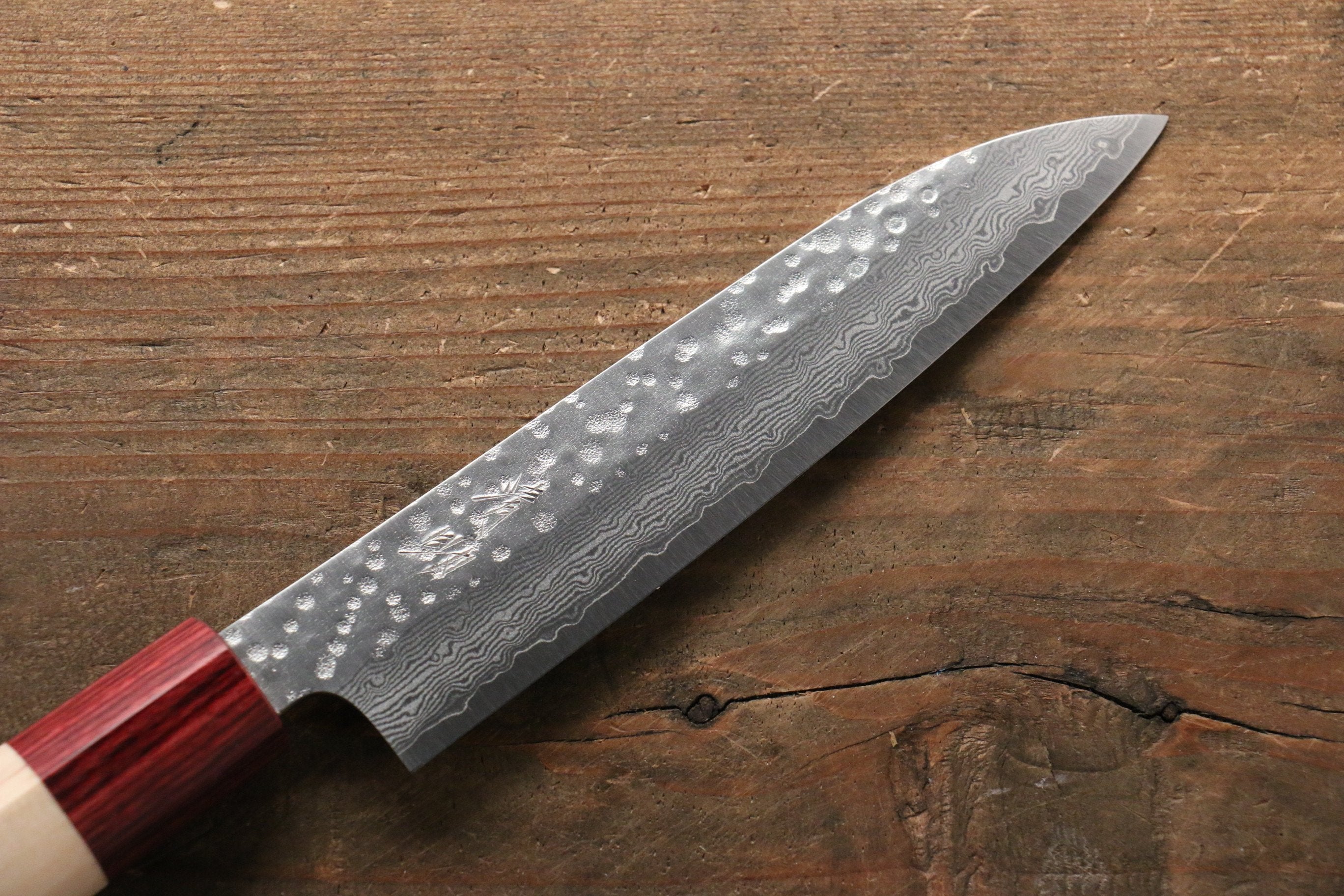 Premium Seisuke VG10 16-Layer Hammered Damascus Petty Knife 135mm - Magnolia Wood Handle - Japanese Kitchen Utility Knife for Slicing, Peeling & Precision Cutting - Perfect for Chefs & Home Cooking