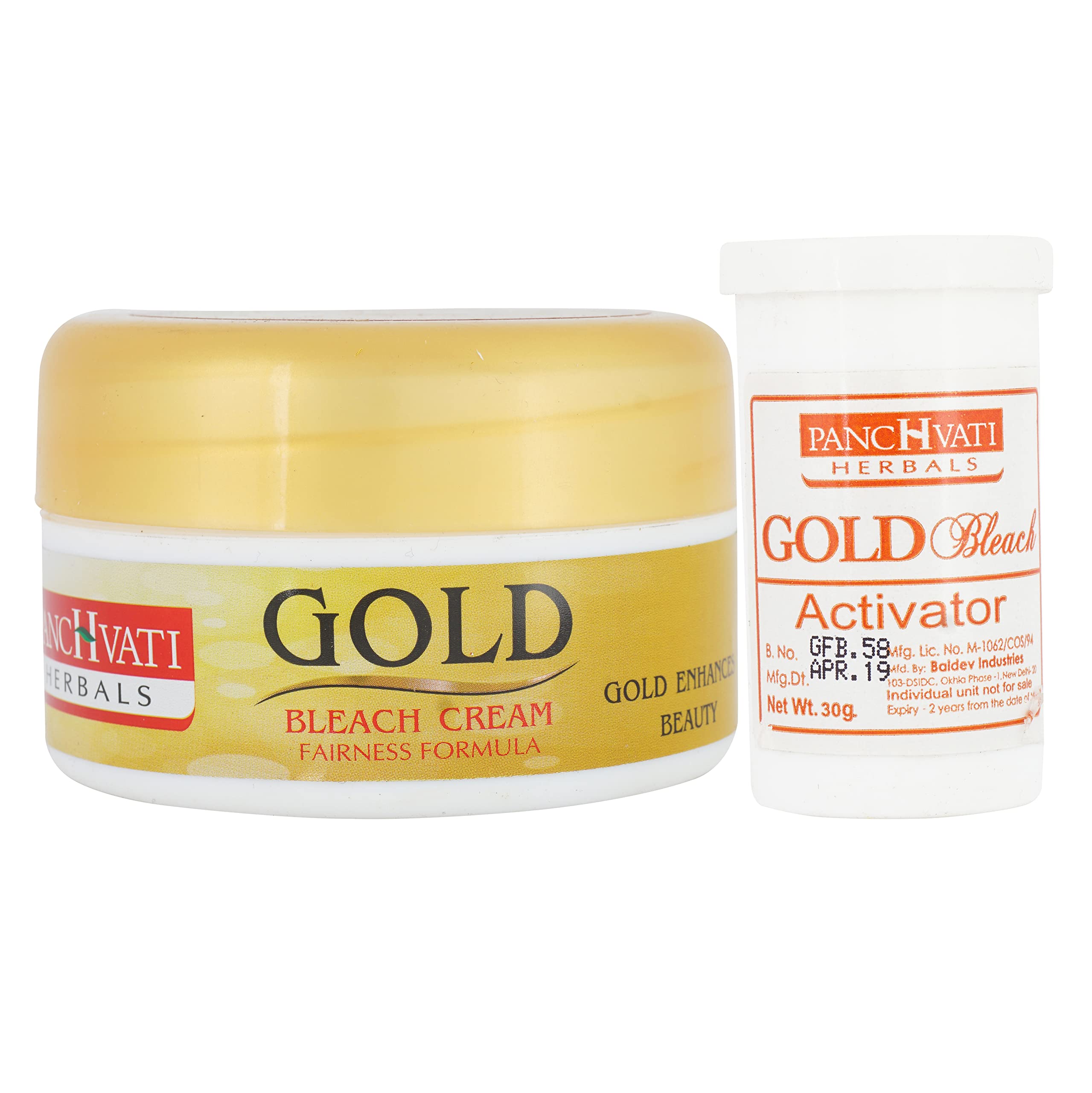 Panchvati Gold Bleach Cream - Skin Lightening & Brightening Gel for Women (200g, Multicolor) | Gentle Face & Body Bleach for Smooth Skin | Perfect for Pre-Party Glow & Special Occasions