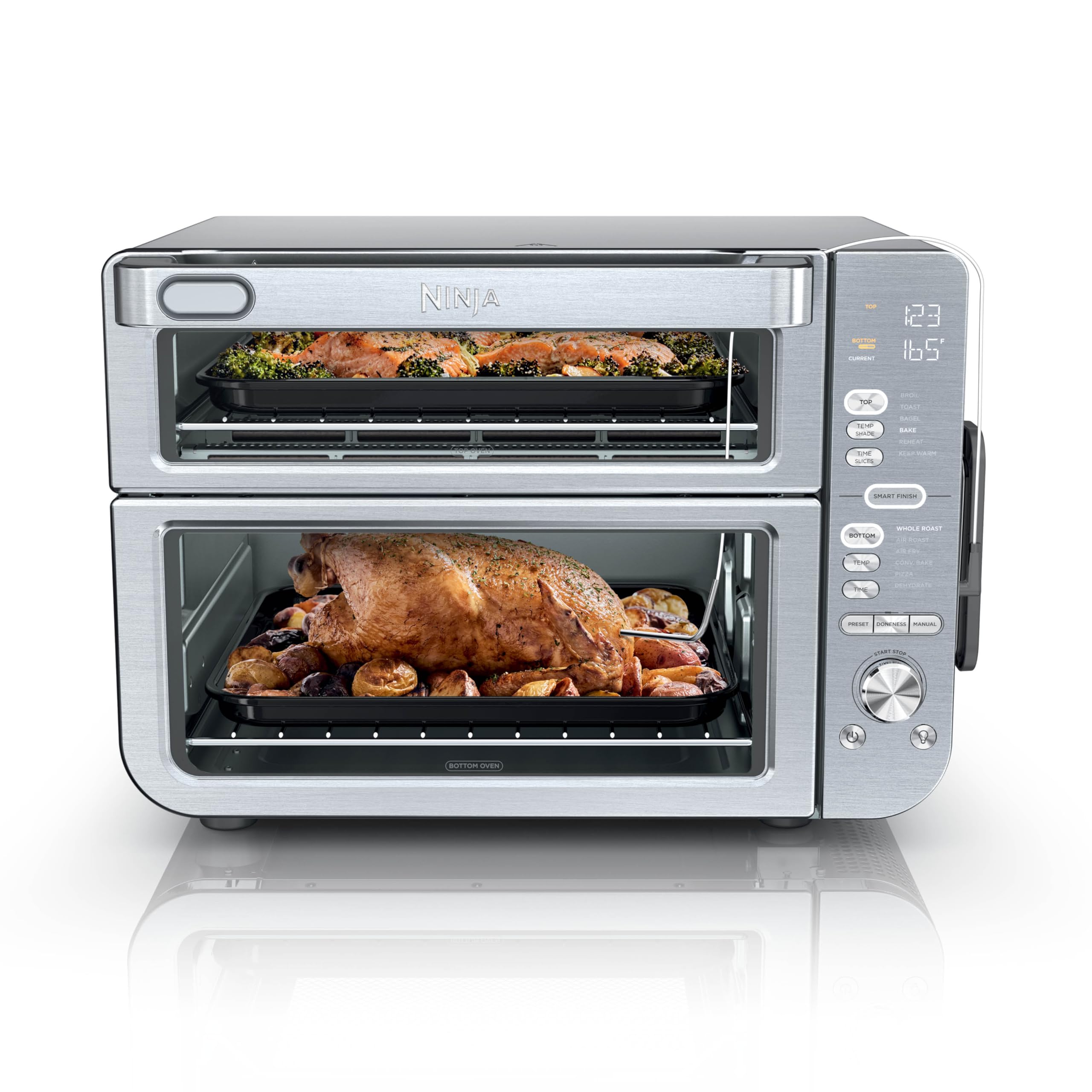 Ninja DCT651 XL Countertop Oven with Air Fryer - 12-in-1 Smart Toaster Oven, DualZone Technology, FlexDoor & FlavorSeal - Bake, Broil, Reheat, Toast - Perfect for Small Kitchens, Dorms & RV Cooking - Stainless Steel Pro Cook System