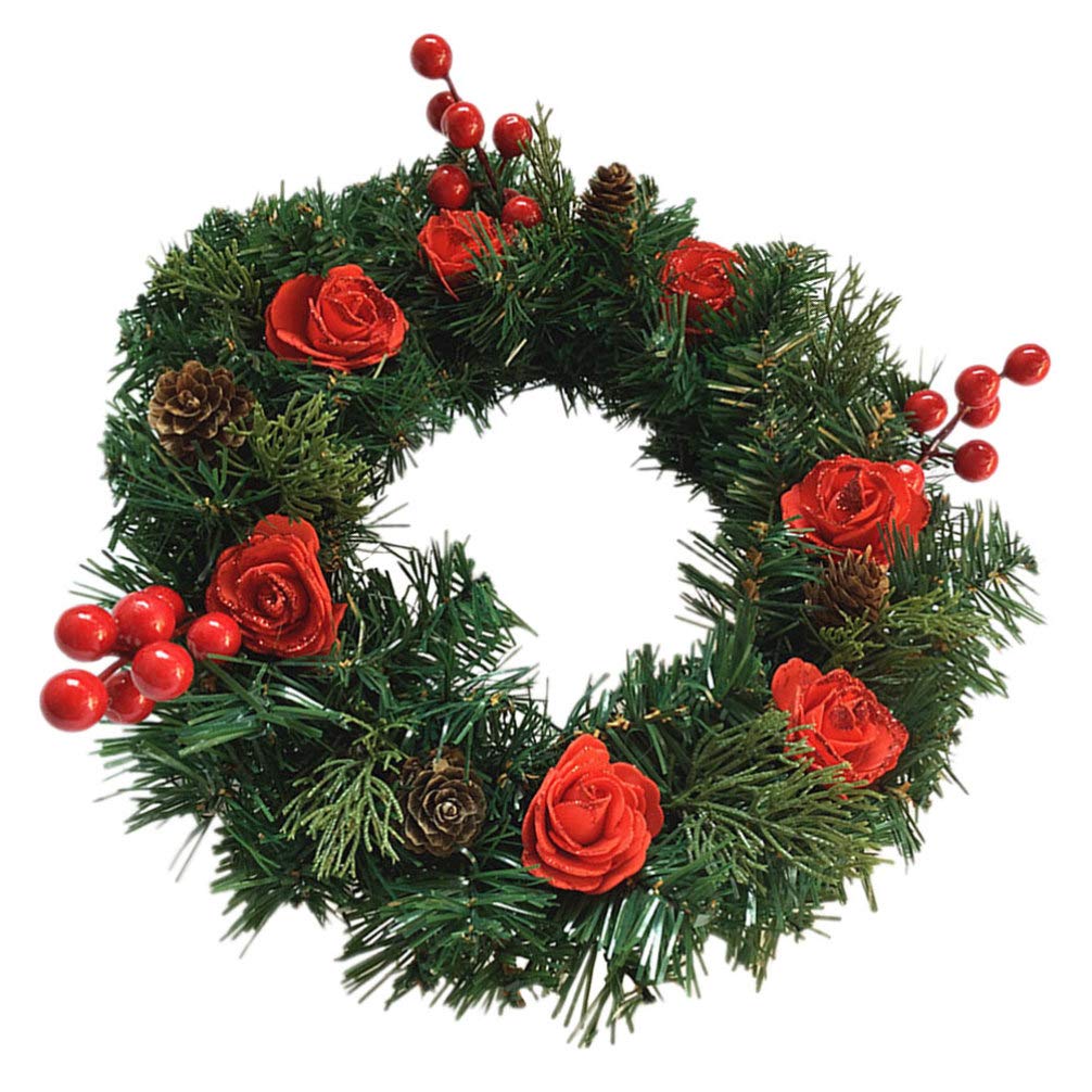 HEMOTON Christmas Wreath Candle Holder with Pinecones - Artificial Advent Wreath Ring Candle Stand for Fireplace, Table Centerpiece, Holiday Decorations - Perfect for Christmas Party, Home Decor & Festive Celebrations