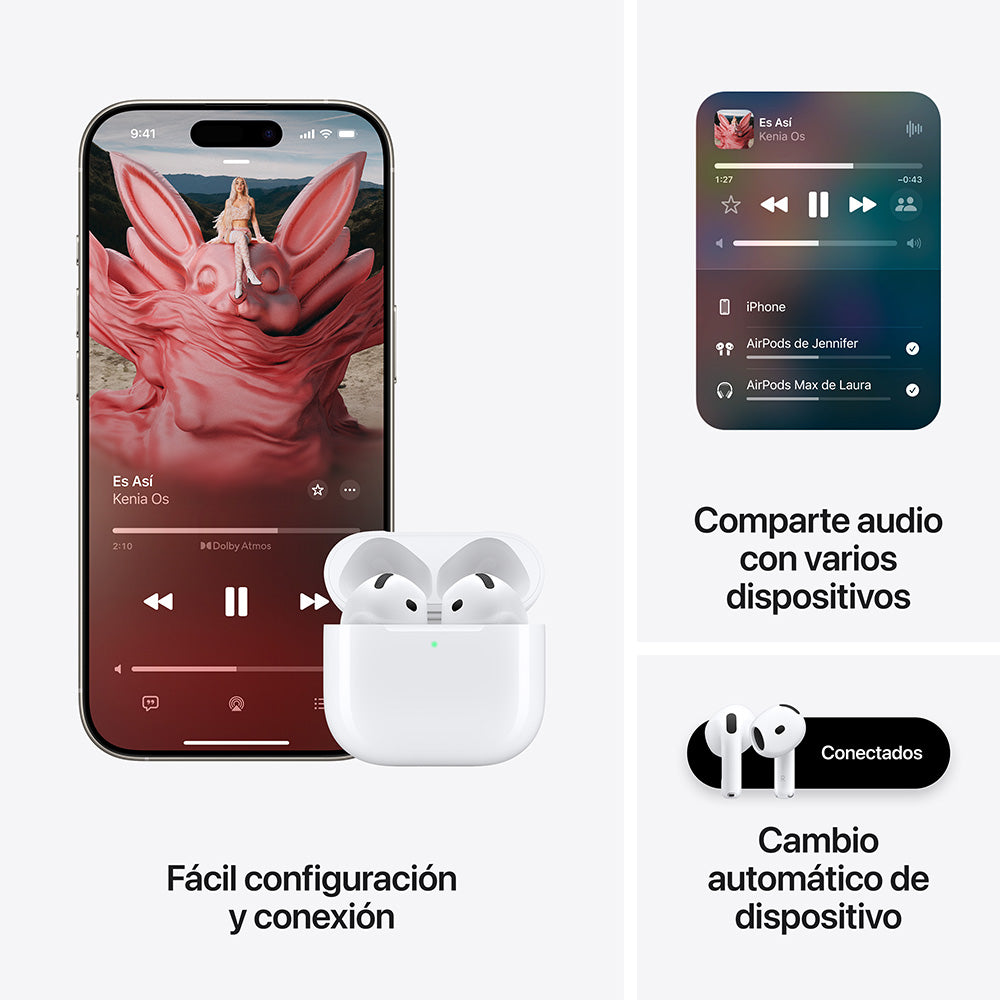 Apple AirPods 4 Wireless Bluetooth Earbuds with Mxp63Am A - Perfect for Gym, Running & Daily Commute