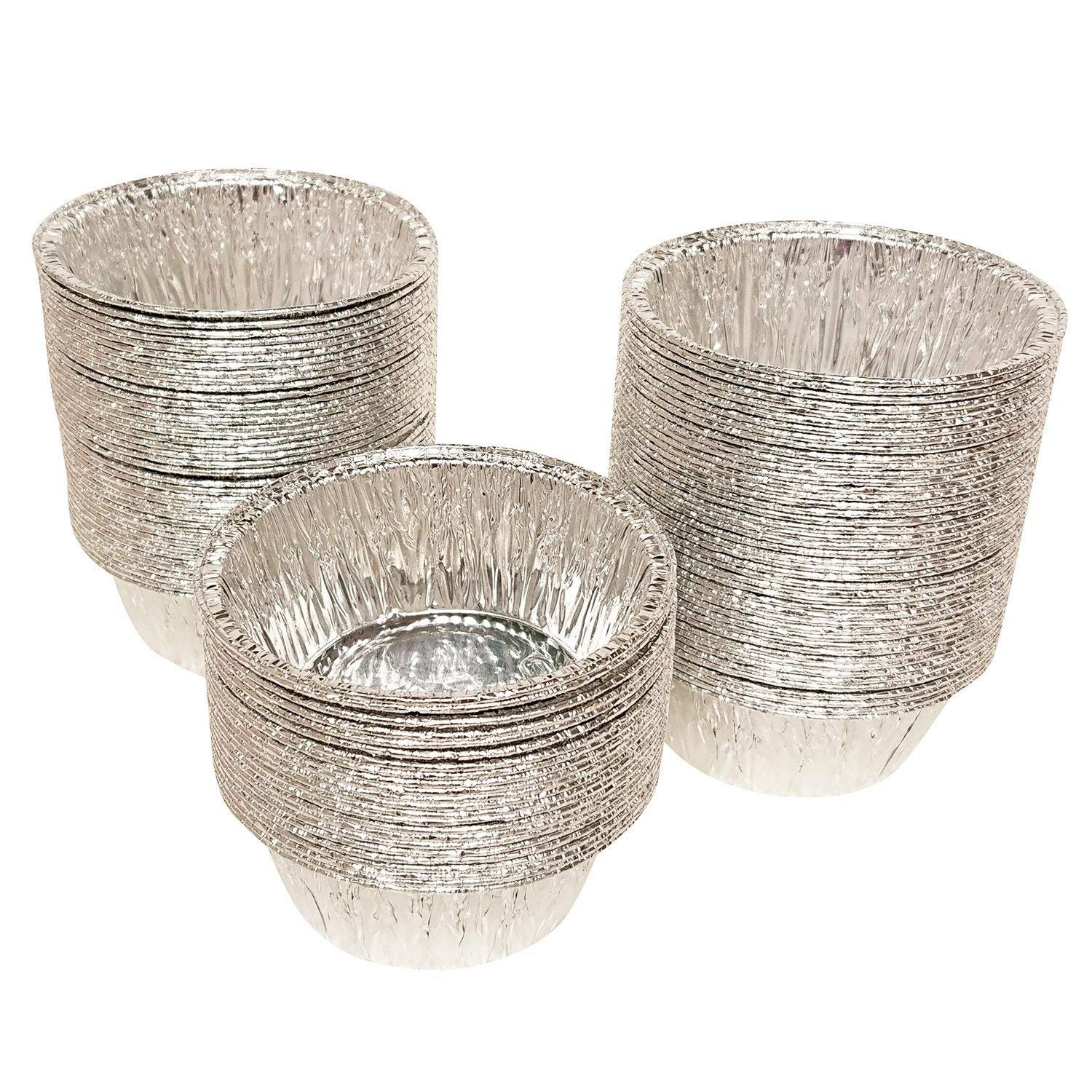 2 Oz Disposable Aluminum Foil Baking Cups - 100Pcs 70mL Mini Cupcake Pans for Baking, Roasting & Serving - Perfect for Parties, Desserts & Meal Prep