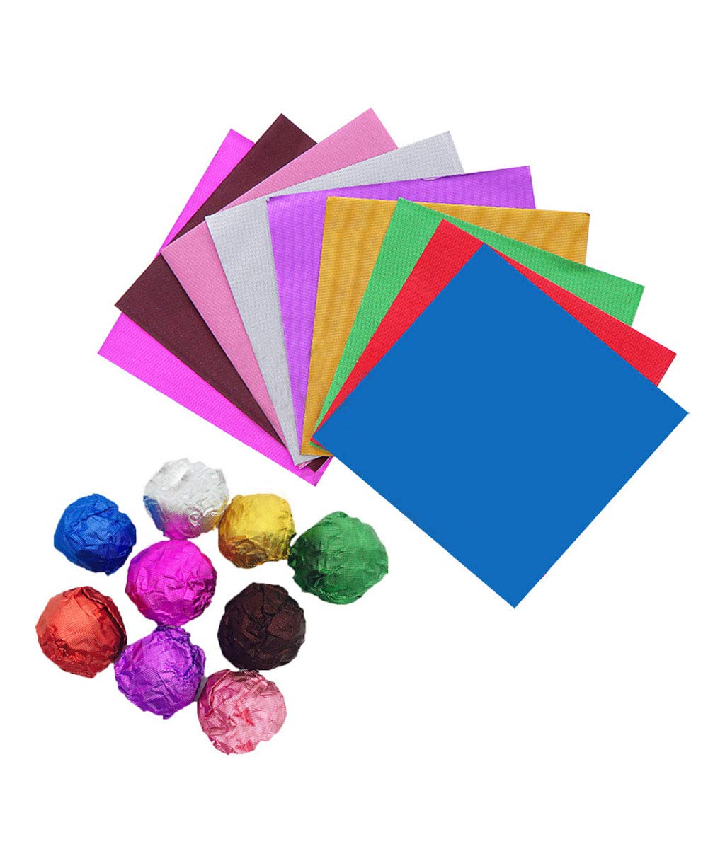 900 Pcs Christmas Chocolate Wrappers - 4x4 Inch Aluminum Foil Candy Wrapping Paper for DIY Homemade Caramels, Chocolates & Treats (9 Assorted Colors) - Perfect for Holiday Gift Packaging, Party Favors & Baking Supplies
