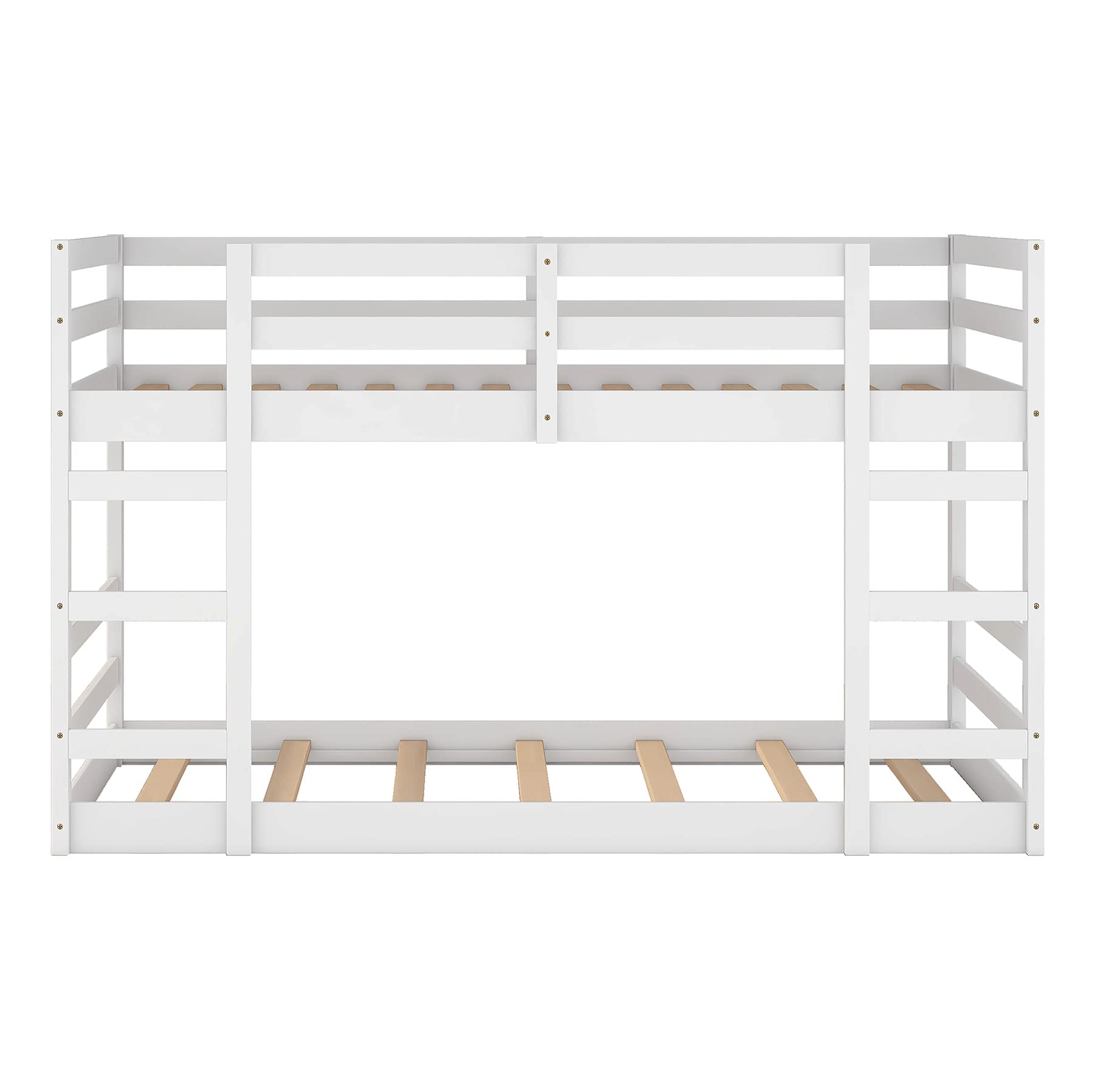 Kids Twin Over Twin Bunk Bed with Stairs & Guardrails - Space-Saving for Boys & Girls Bedrooms