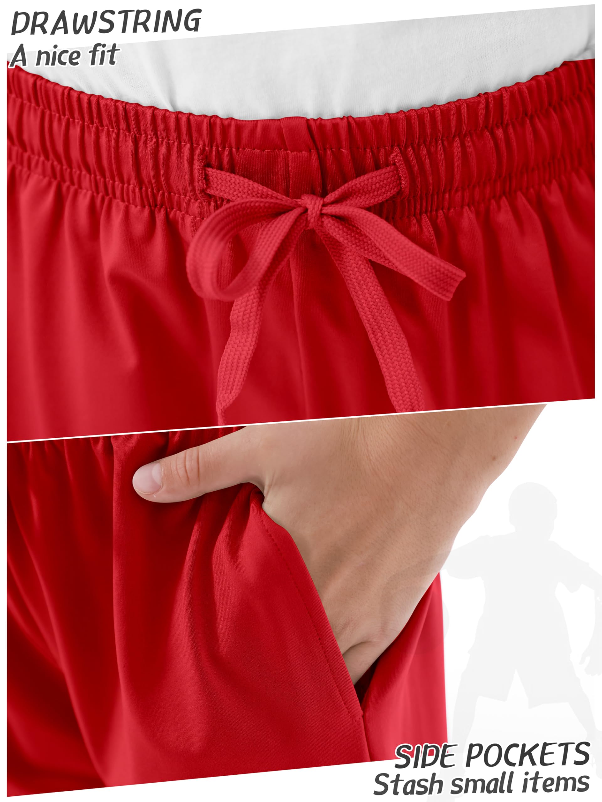 Resinta 5 Pack Boys Athletic Shorts - Quick Dry Gym Shorts with Pockets for Basketball, Running & Sports | Comfortable Workout Shorts for Active Kids