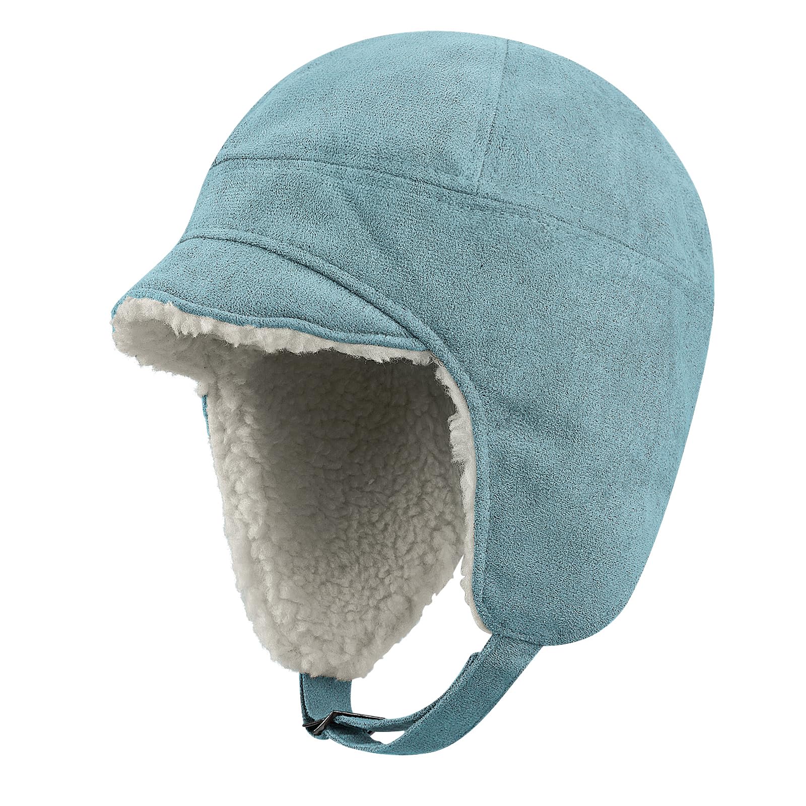 Croogo Unisex Fleece Winter Trapper Hat - Warm Ski Trooper Hat with Ear Flaps & Visor - Russian Ushanka Style for Men & Women - Perfect for Skiing, Snowboarding & Cold Weather Outdoor Activities
