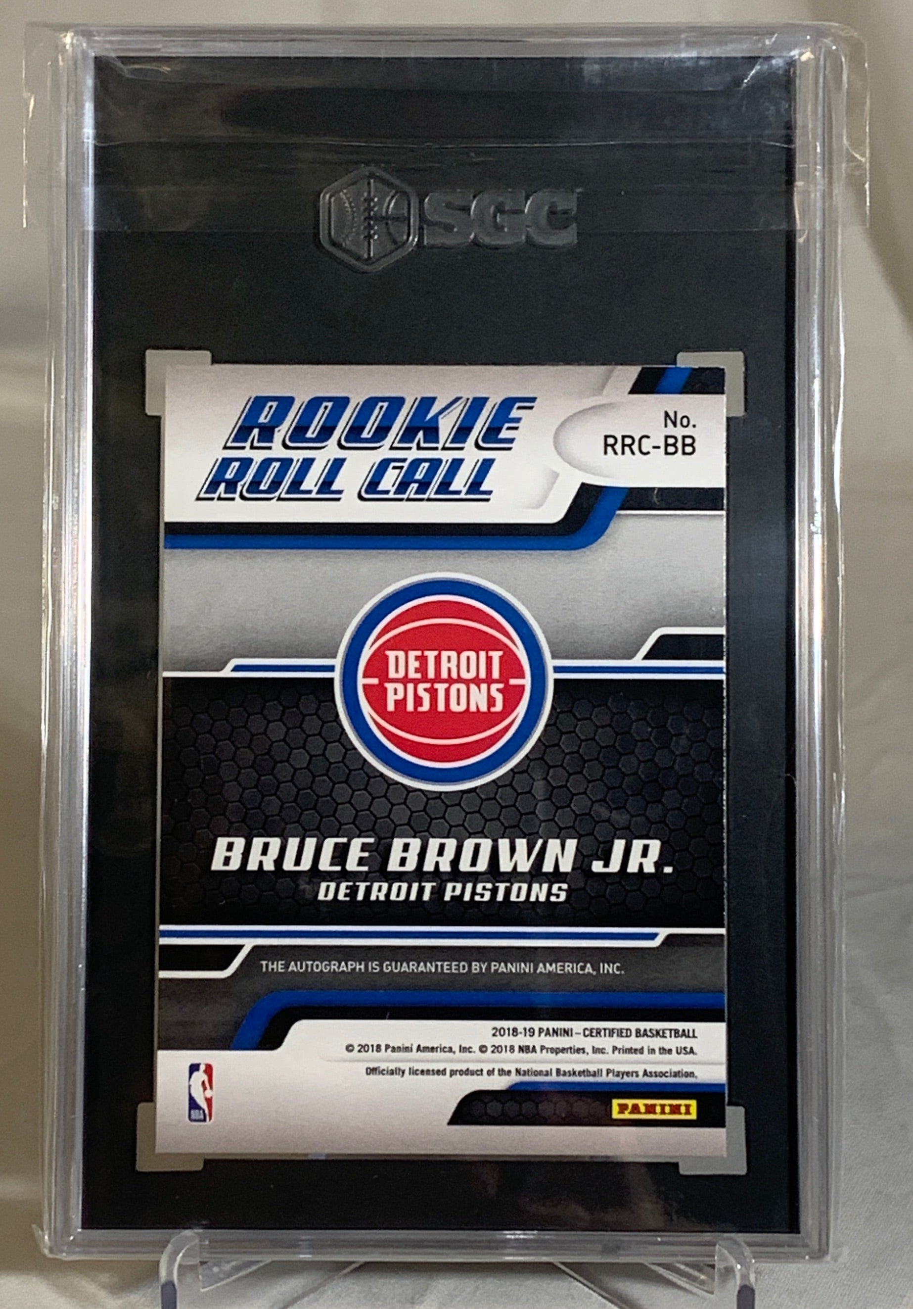 2018-19 Panini Bruce Brown Certified Autograph Card 4/10 SGC 10/9 Mint Condition #6084513 Rookie Card - Perfect for NBA Memorabilia Collectors and Basketball Fans