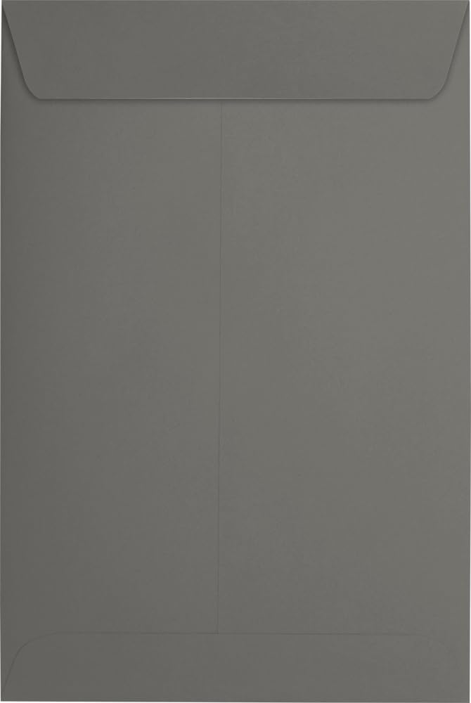 Premium 6x9 Open End Envelopes - Peel & Press Seal, Smoke Gray, 80lb Text Weight (500 Pack) - Perfect for Business Mailings, Wedding Invitations & Office Correspondence