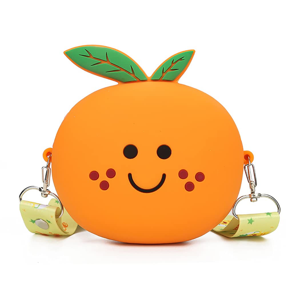 3D Cartoon Avocado Silicone Coin Purse - Cute Keychain Wallet for Kids, Headphone & Makeup Accessories Storage - Fun Gift with Lanyard (Orange) - Perfect for School, Travel & Daily Use