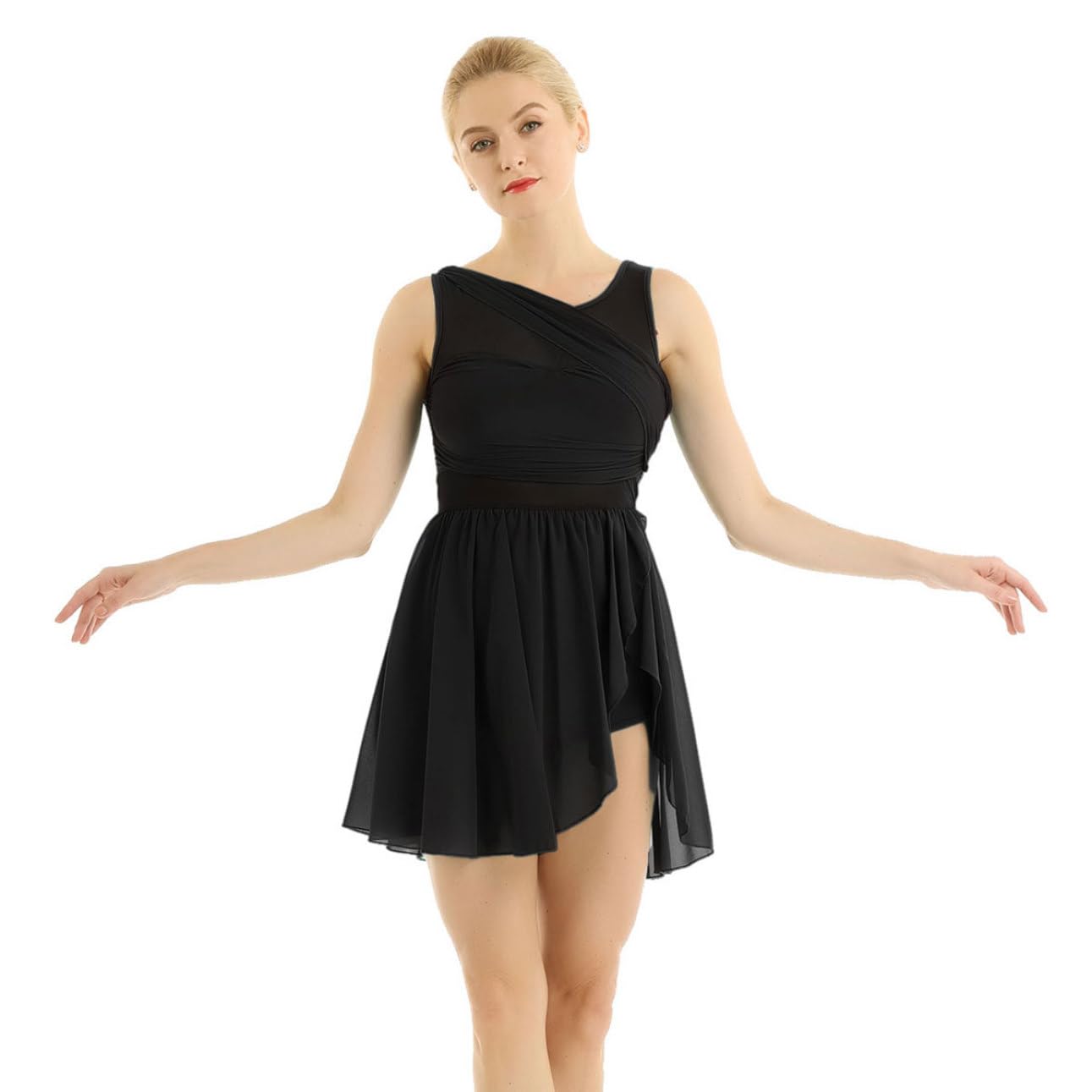 Xnihocha Women's Contemporary Lyrical Dance Dress - Modern Skirted Leotard Costume for Ballet, Modern Dance, and Performance Art