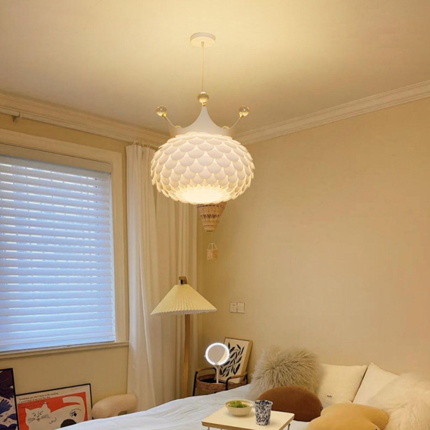 Aluvia Crown Pendant Lamp - Modern Chandelier Lighting Fixture for Dining Room, Bedroom, or Living Room Decor