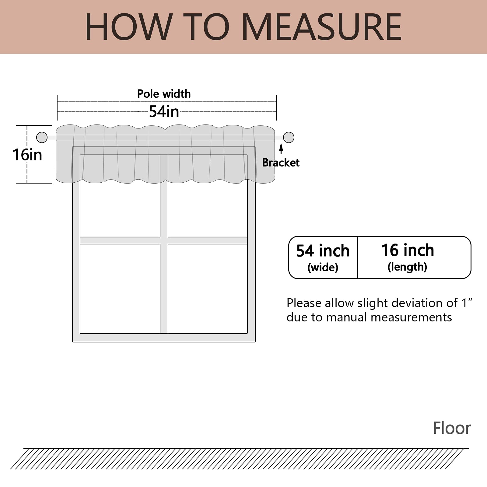 MRTREES Striped Sheer Valance Curtain with Rod Pocket - Light Filtering Linen Textured Window Treatment for Bedroom, Living Room & Kitchen (1 Panel, 54x16 Inches, Grey Stripe) - Perfect for Adding Elegance to Windows & Enhancing Natural Light
