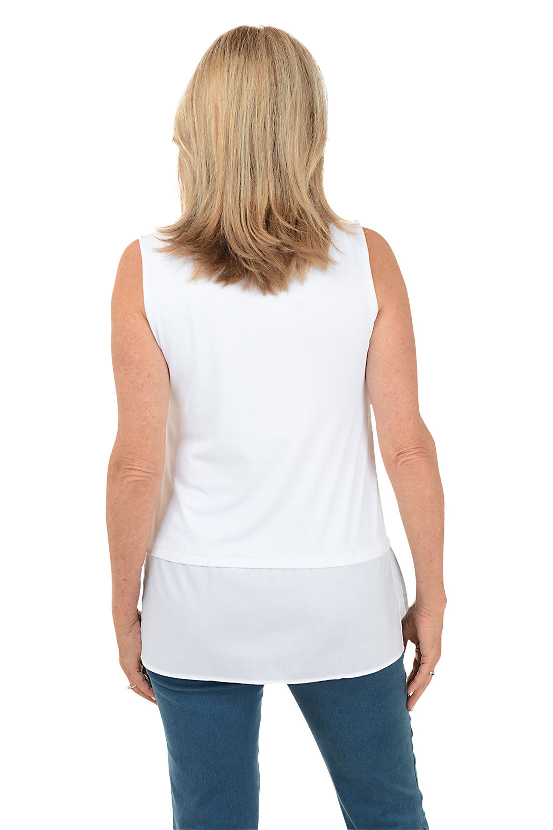 Sasha Sleeveless Layering Tunic Top for Women - Lightweight Summer Blouse, Casual & Dressy Stretch Knit Tee - Perfect for Layering, Office Wear, and Weekend Outfits