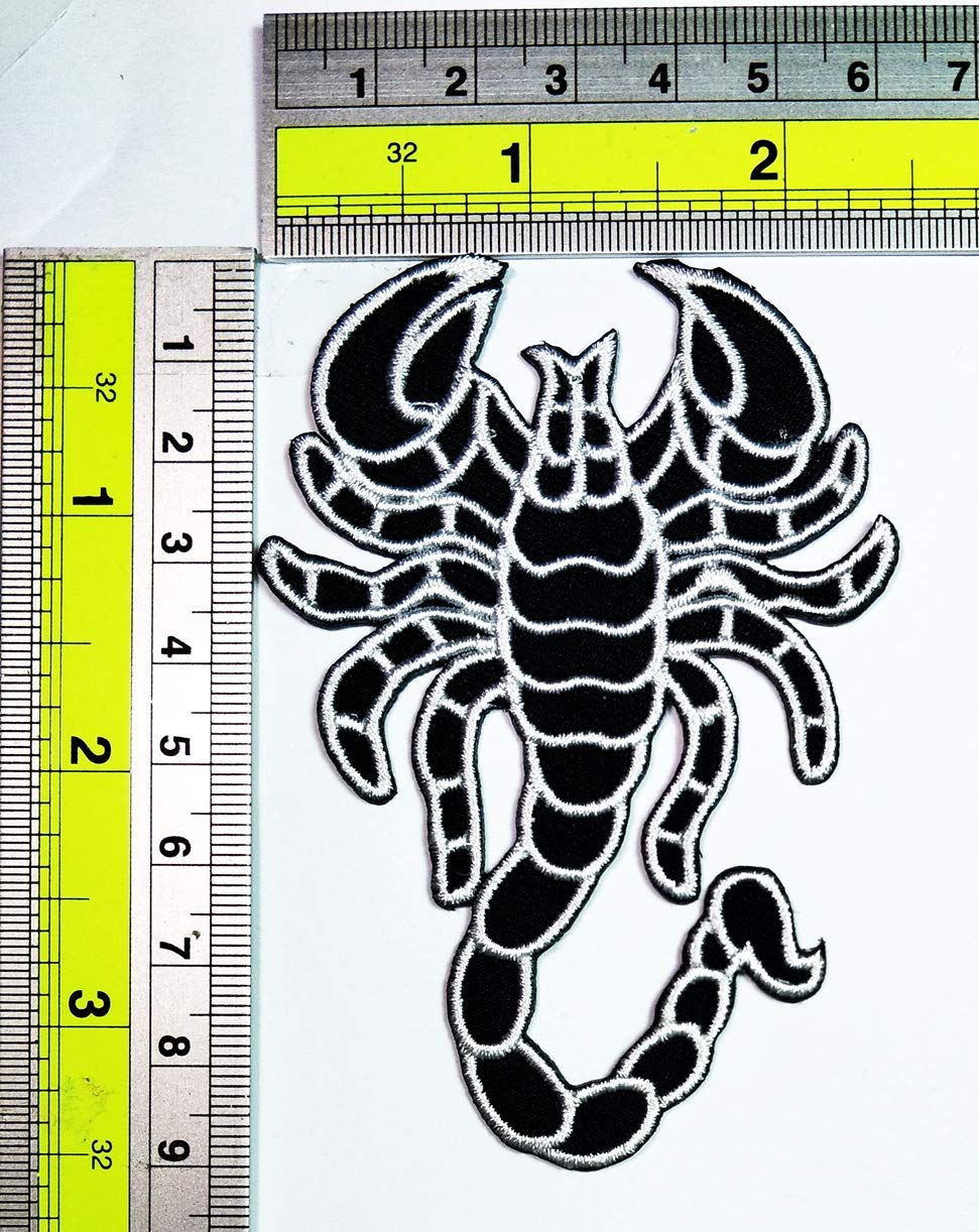 Black Scorpion Tattoo Muay Thai Boxing Patch - Embroidered Iron-On Applique for Hats, Bags & Clothing - Perfect Martial Arts Gift for Kids & Adults - Great for DIY Projects, Cosplay & Sports Events