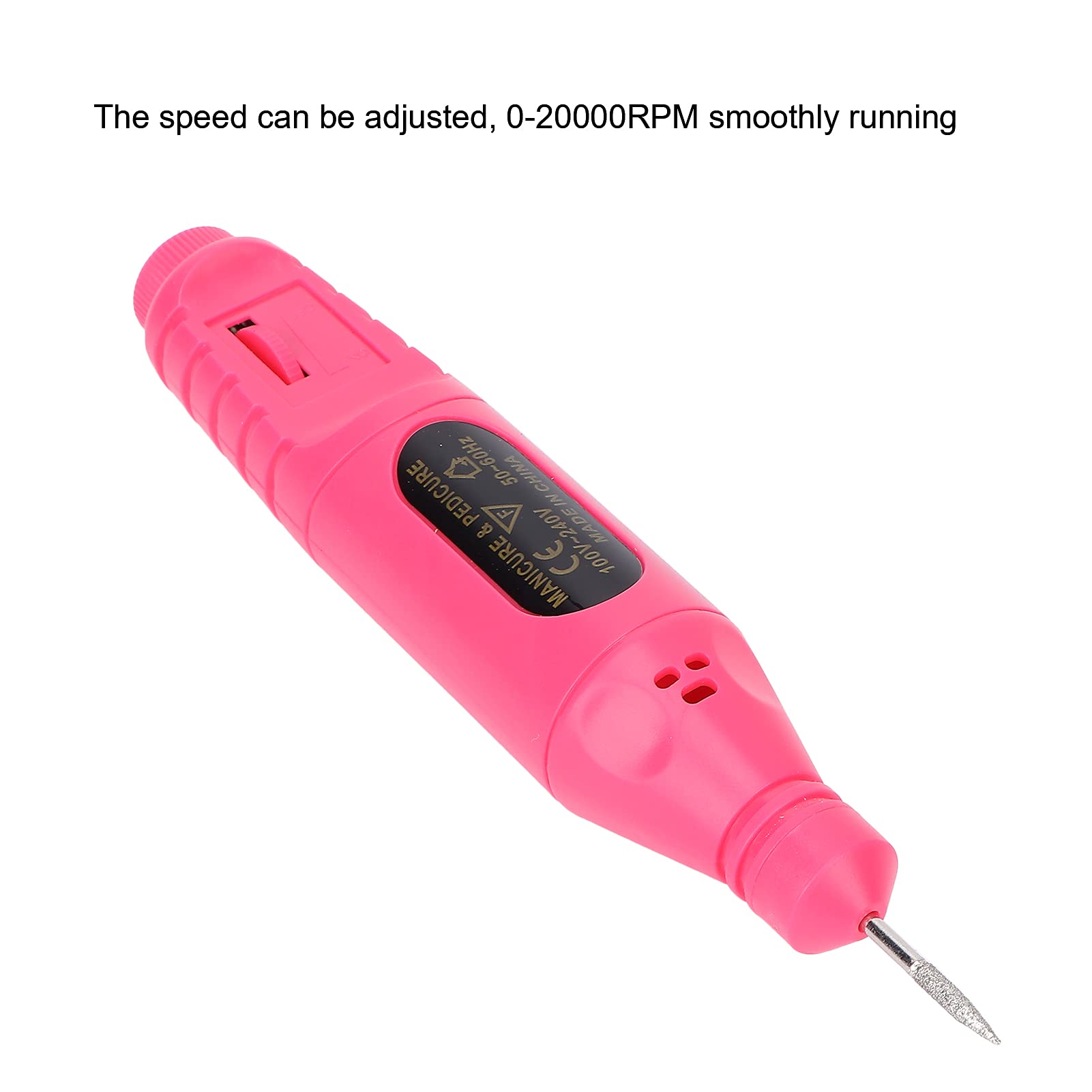Professional Electric Nail Drill Machine - Adjustable Speed, Quiet & Durable for Gel Polish | Home & Salon Use | Perfect for Manicures, Pedicures & Nail Art (Rose Red)
