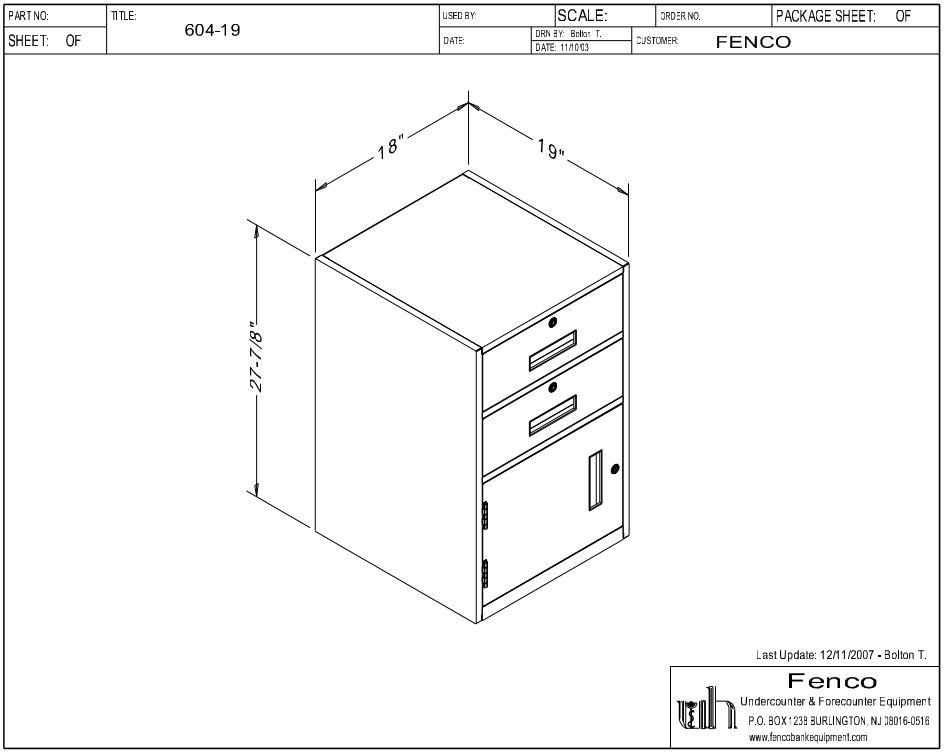 Fenco F 604 Lowboy Pedestal Unit with 2 Locking Box Drawers - Heavy Duty Office Storage Cabinet for Files & Supplies | Ideal for Home Office, Workplace & Commercial Use