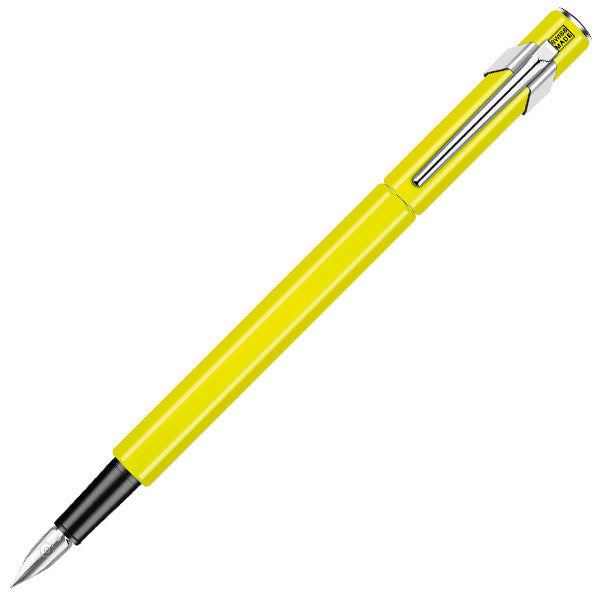 Premium Caran d'Ache 849 Metal Fountain Pen - Fluorescent Yellow Luxury Writing Instrument for Professionals & Gift Giving - Perfect for Office, Journaling & Signature Signing