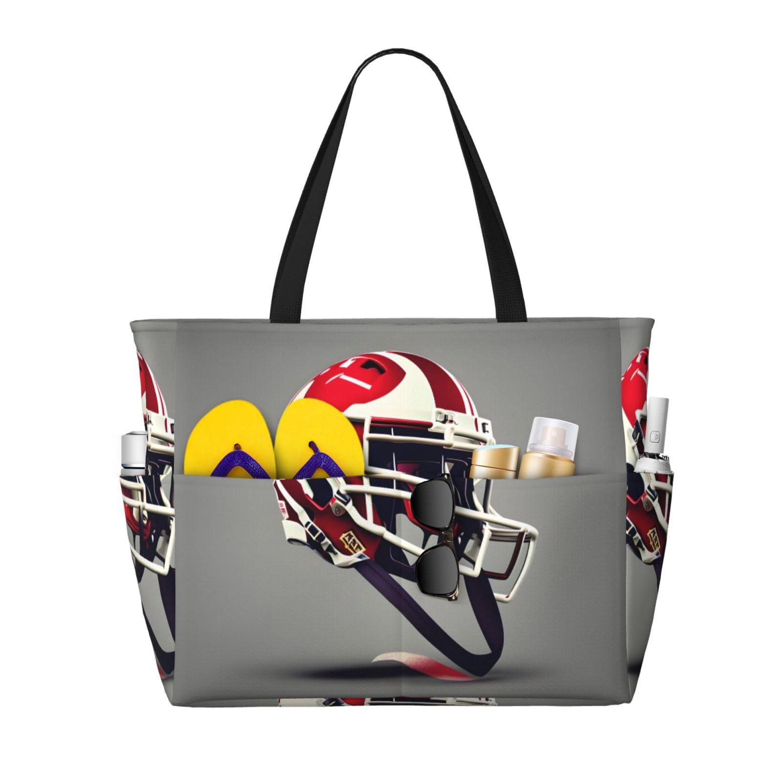 NOUZU XL Football Beach Tote for Women - Travel & Outdoor Use