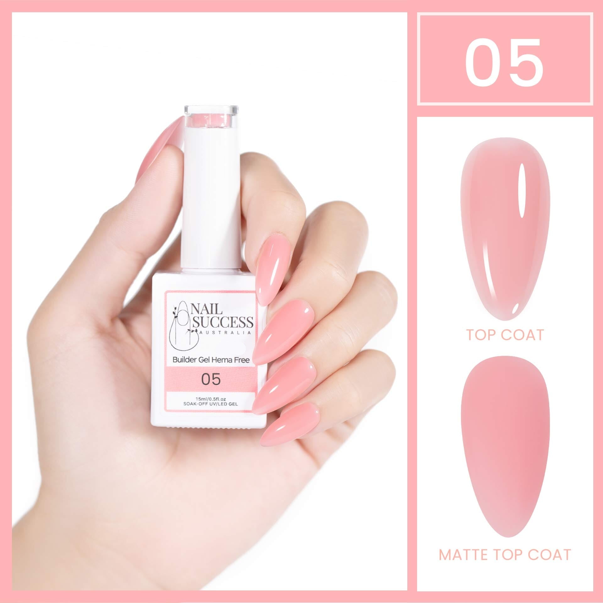 Professional HEMA-Free Nail Builder Gel - Strong & Durable for DIY Manicures, Nail Extensions & Salon-Quality Nails at Home