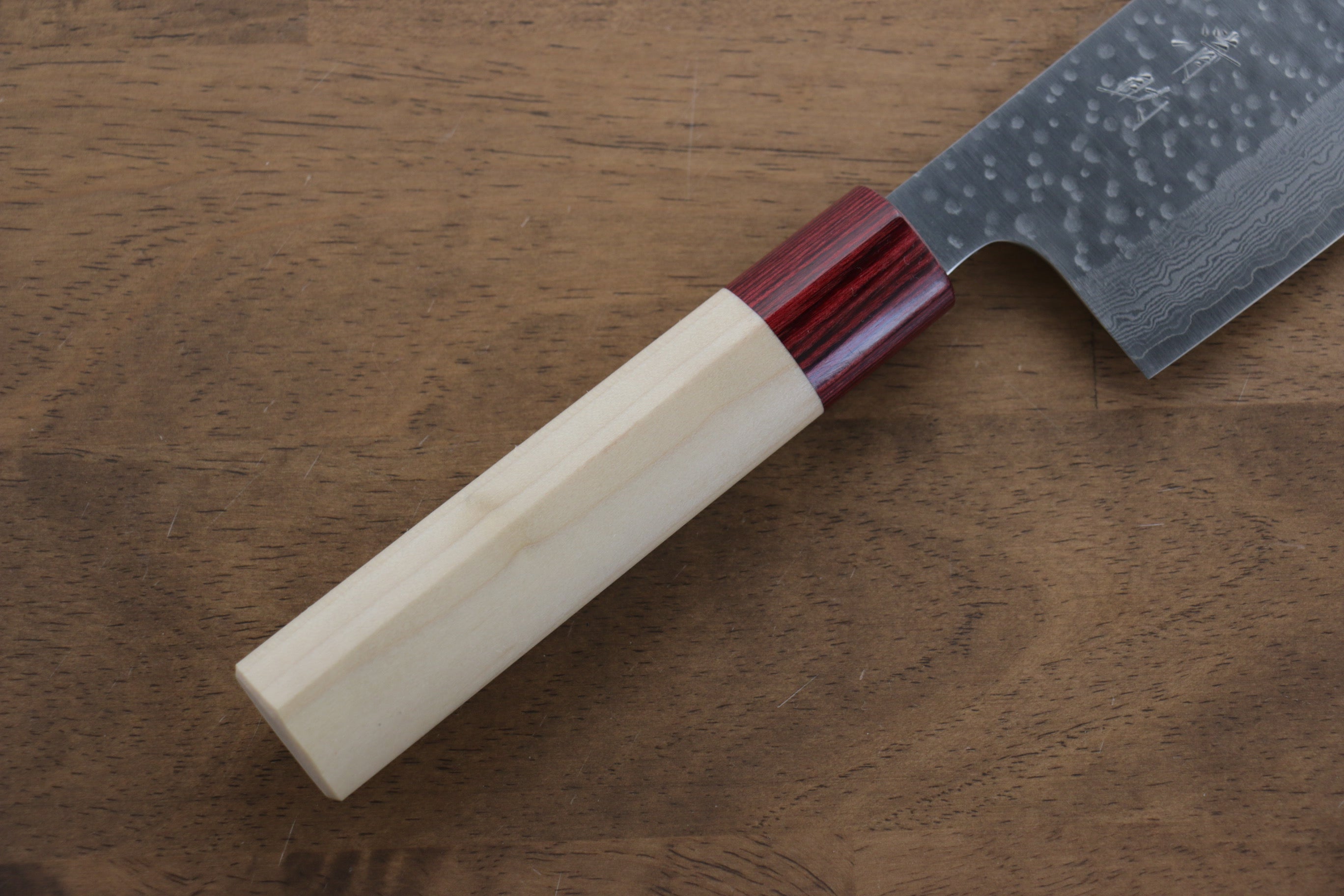 Seisuke VG10 16-Layer Hammered Damascus Nakiri Knife 165mm with Magnolia Wood Handle - Professional Japanese Vegetable Knife for Home Chefs & Cooking Enthusiasts