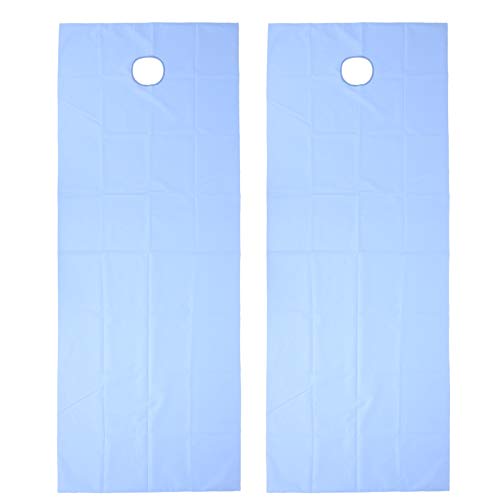 2Pcs Waterproof Spa Massage Bed Sheets - Reusable Oil-Proof Face Hole Covers for Massage Tables, Couches & Beds | Washable Linens for Salon, Home Spa & Professional Use (Blue)