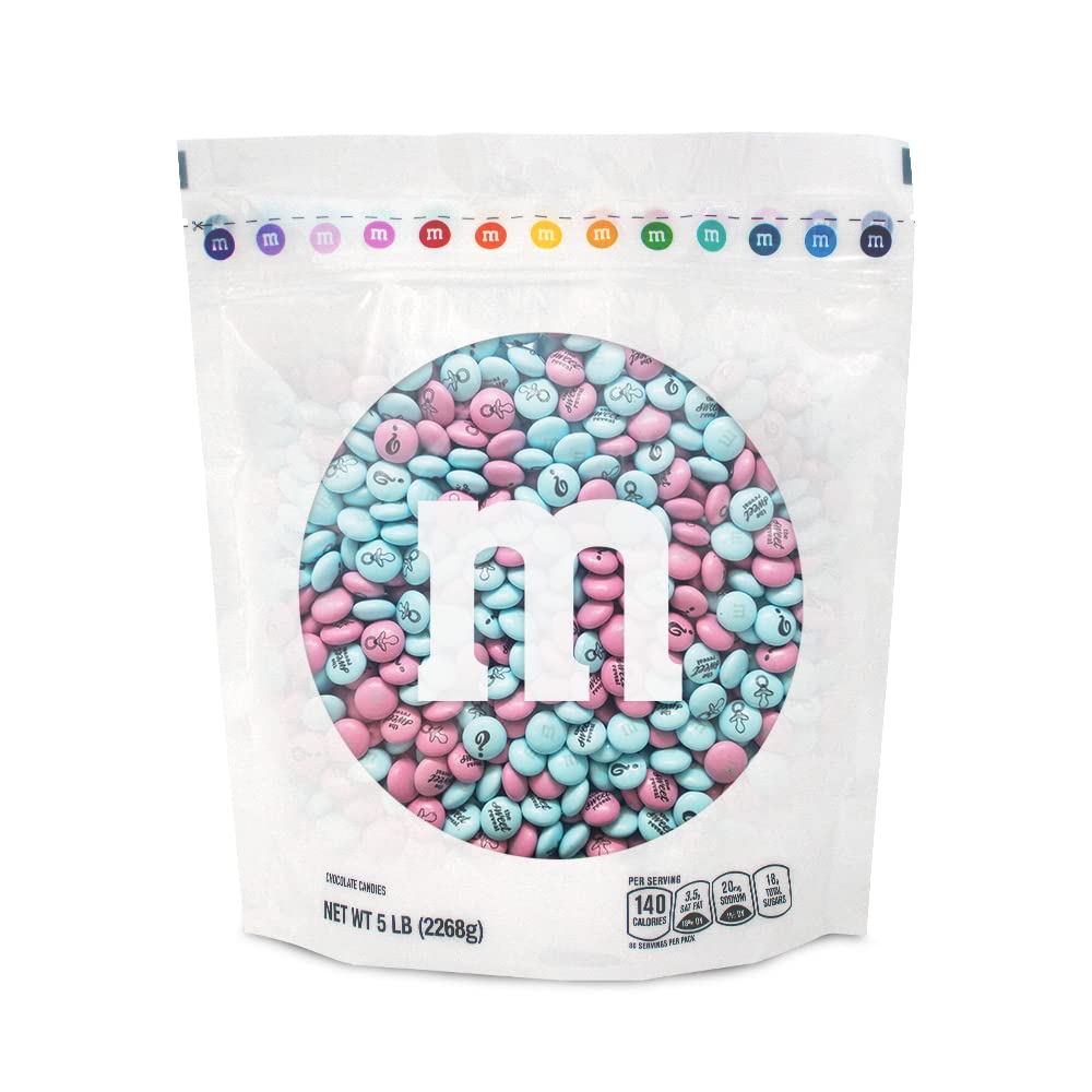 Light Blue & Pink M&M'S Milk Chocolate Candy 5lbs - Gender Reveal Party Supplies for Baby Showers, Newborn Celebrations & Baby Favors - Perfect for Gender Announcements, Maternity Events & Sweet Treats