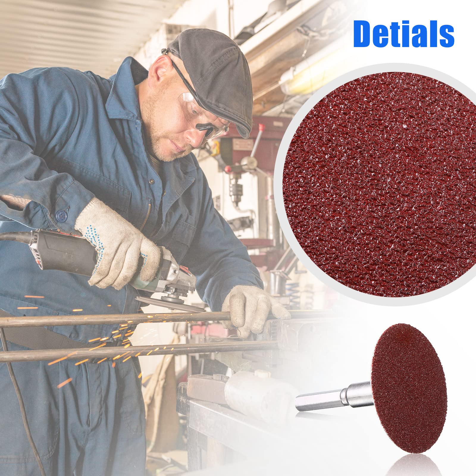 Chumia 150-Piece 2-Inch Sanding Disc Set for Die Grinder – 36/60/80 Grit Roll Lock Discs for Surface Prep, Stripping, Grinding, Polishing & Burr Removal – Ideal for Metal, Wood & Automotive Projects