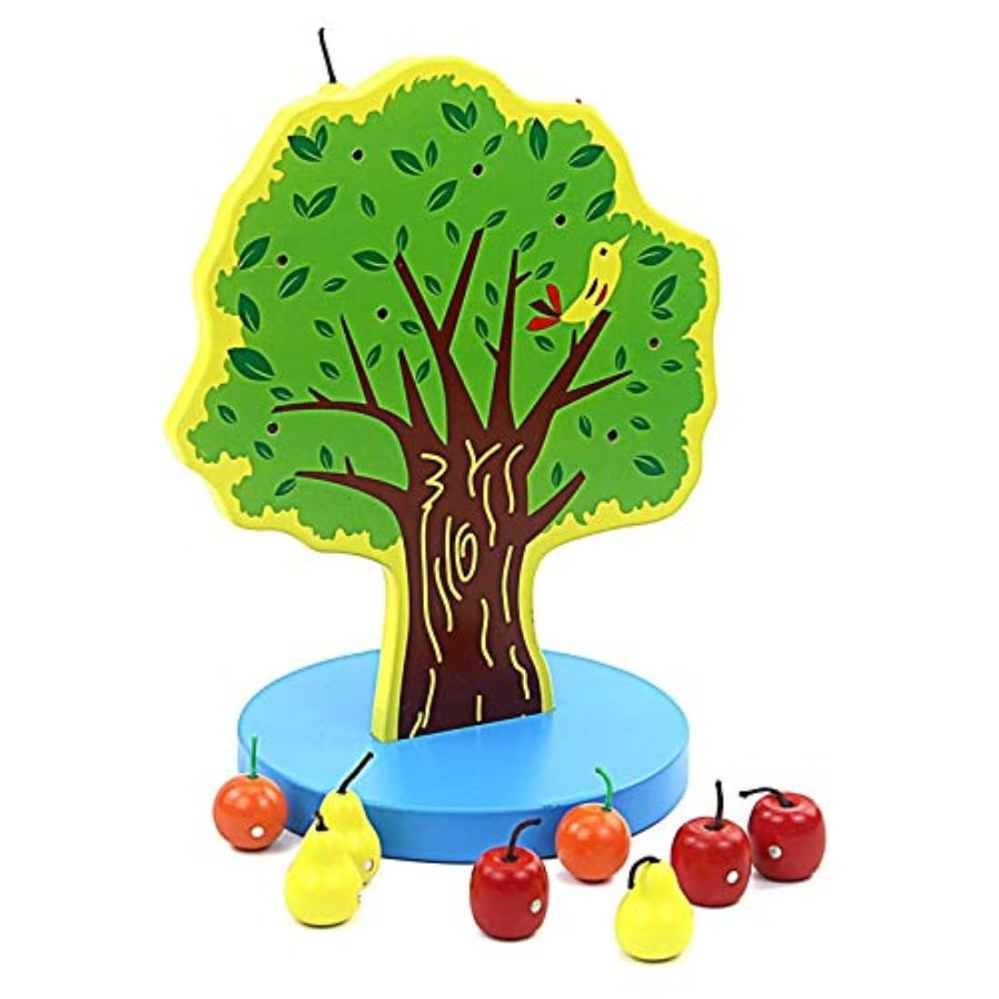 Kids Magnetic Fruit Tree Toy - Educational Geometric Assembling Game for Toddlers, Fun Apple Picking & Fruit Skewers Table Game - Perfect for Preschool Learning & Family Game Night