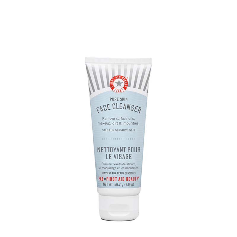 First Aid Beauty Pure Skin Face Cleanser Travel Size - Gentle Daily Facial Cleanser for Sensitive Skin | Perfect for Travel, Gym & On-The-Go Skincare Routine