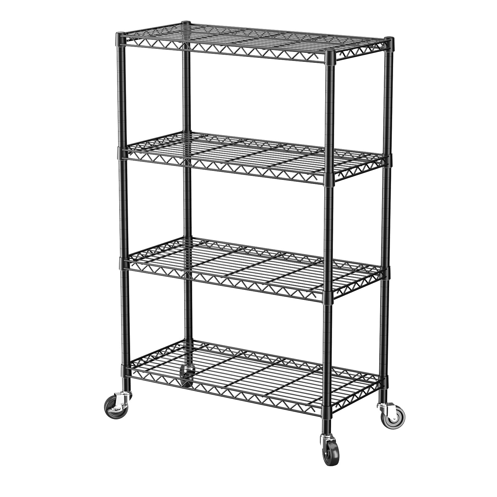 SINGAYE 4-Tier Adjustable Heavy Duty Storage Shelf with Wheels - 14