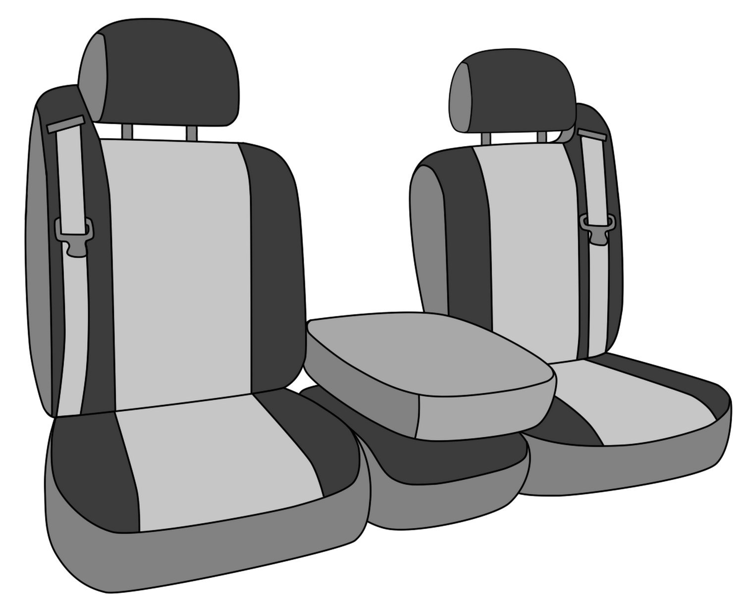 **CalTrend 40/20/40 Split Bench Seat Covers for 2006-2010 Jeep Commander - Light Grey with Black Trim, Durable Cordura Fabric - Perfect for Off-Roading, Camping & Daily Driving**