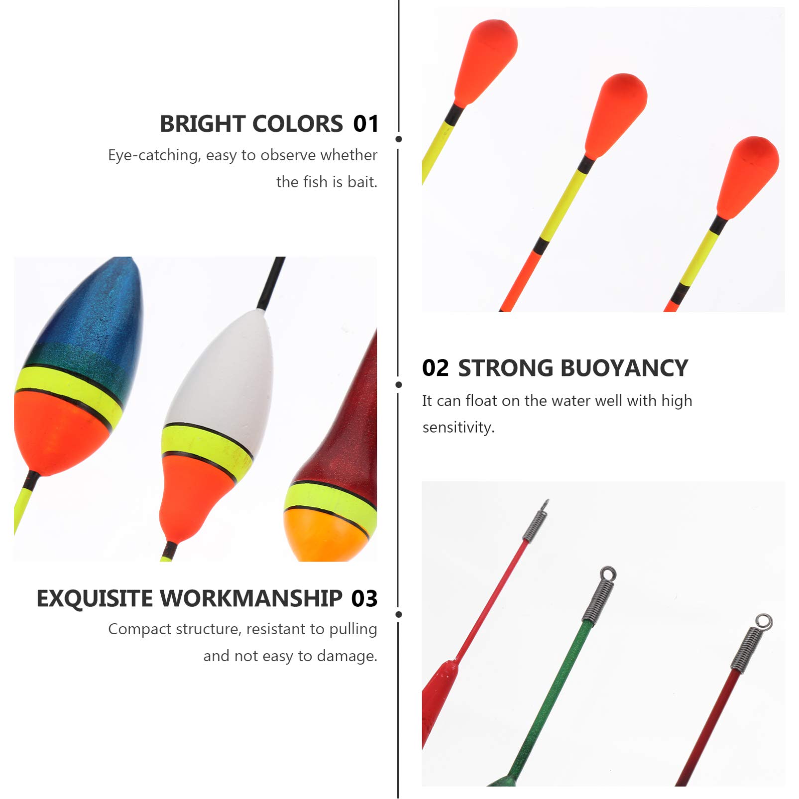 INOOMP 30 Pcs Float Fishing Tackle Kit - Foam Bobbers, Corks, Line Stoppers & Light Sticks for Freshwater & Saltwater Fishing | Perfect for Bass, Trout & Catfish Angling Accessories