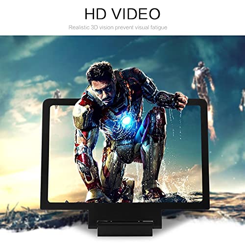 HD 3D Mobile Phone Screen Magnifier - Foldable Stand & Bracket for Movies, Games & Video Watching | Portable Phone Desk Holder for Home, Office & Travel Entertainment