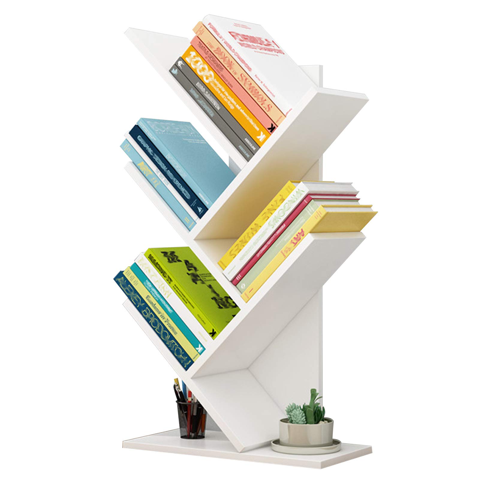 Tree-Shaped Desktop Bookshelf Organizer - Stylish Storage for Books, Magazines & CDs - Perfect for Bedroom, Living Room & Office Workspace