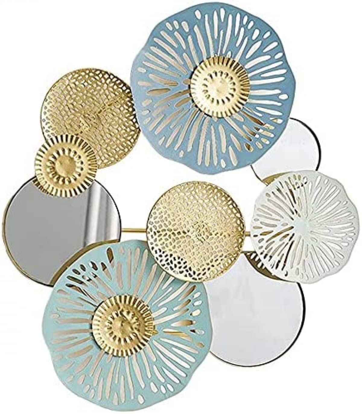 NENYAO Metal Wall Art Decor - Elegant Mirrored Flower Wall Sculpture for Living Room, Bedroom, Home Office, Hallway & Kitchen | Modern Decorative Mirror Wall Hanging | Perfect for Home Decor, Wedding Gift & Housewarming Present