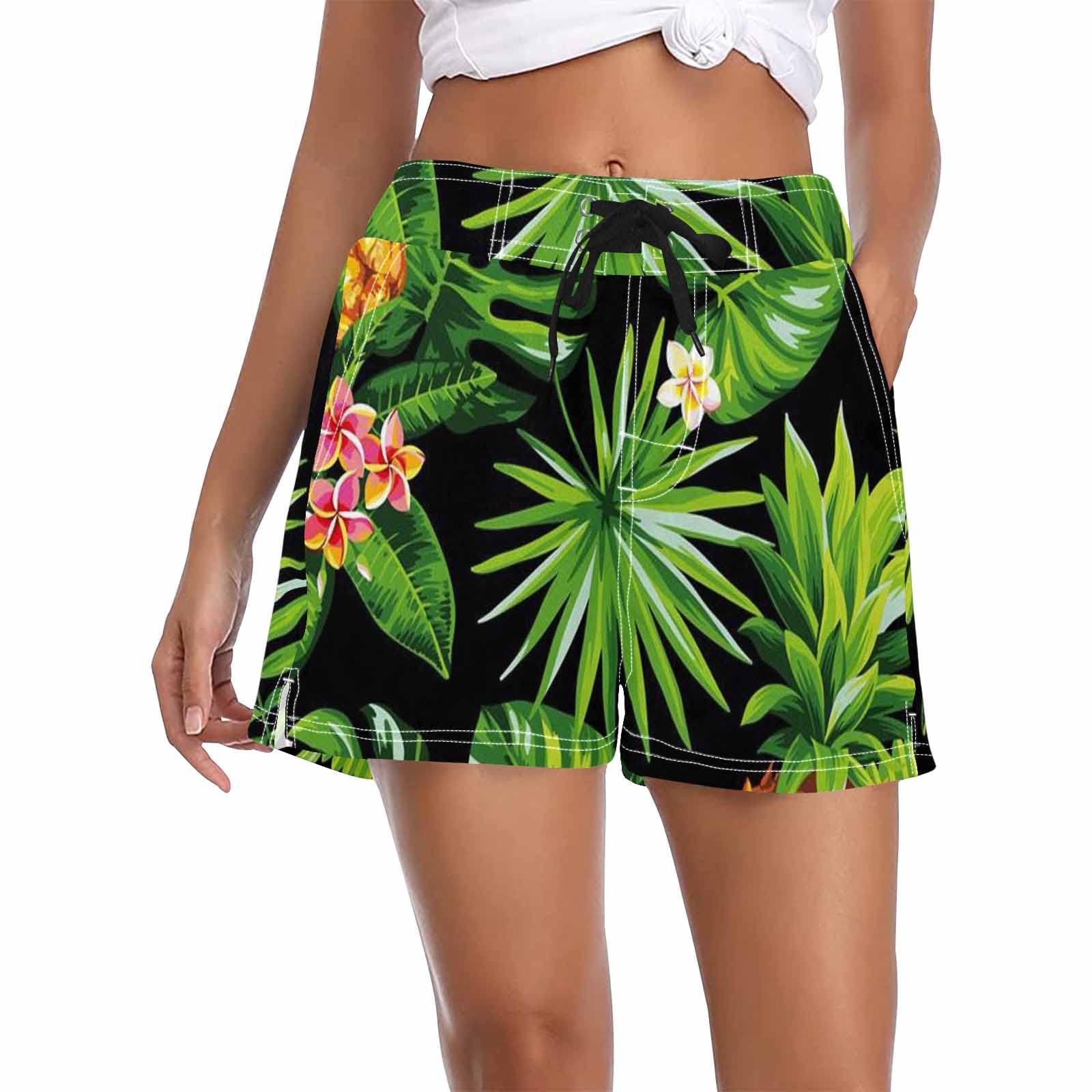 InterestPrint Pineapple Print Women's Beach Shorts - Quick Dry Swim Trunks with Pockets & Lining | Perfect for Swimming, Surfing & Summer Vacations