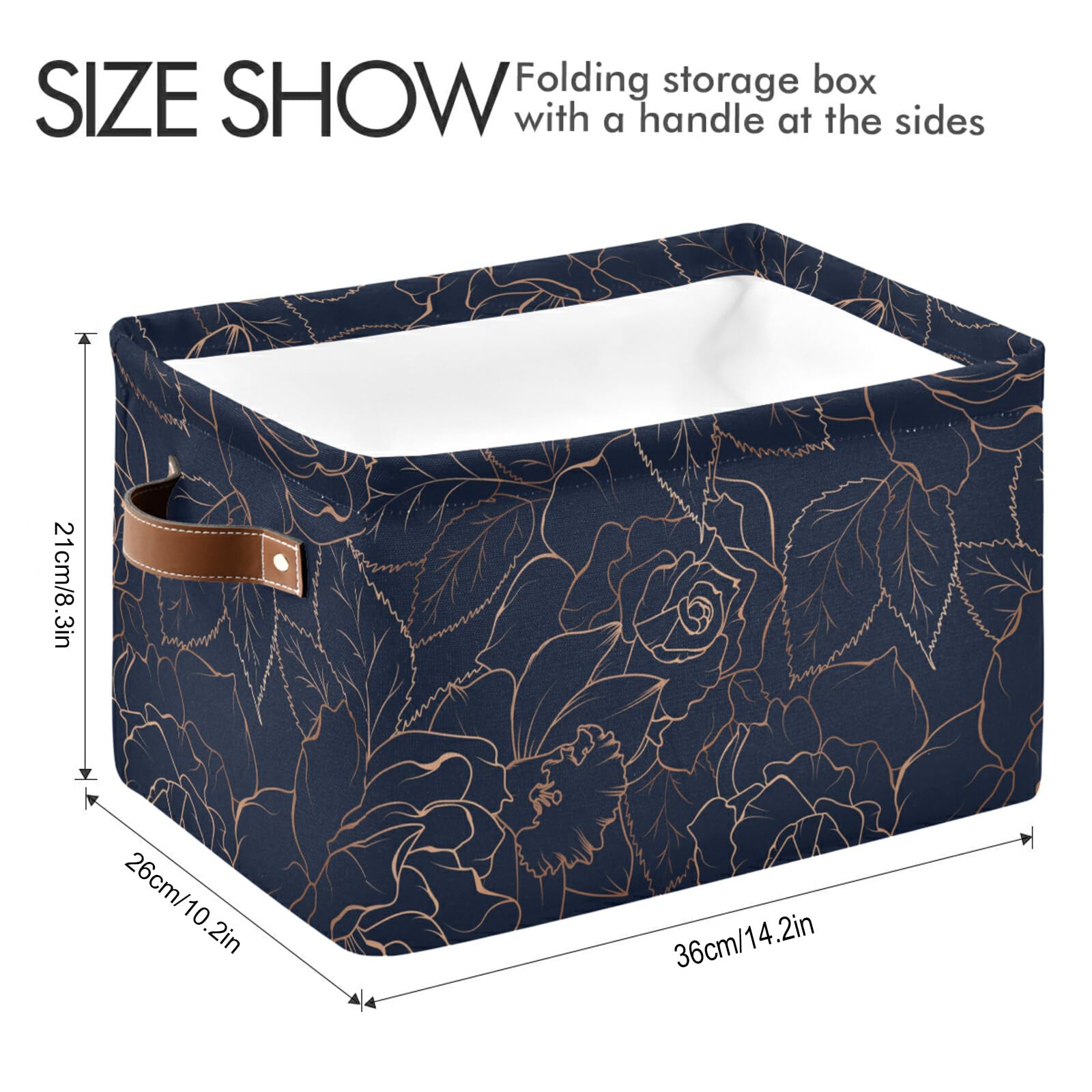 Susiyo Foldable Fabric Storage Bins with Handles - 1 Pack Navy Blue Storage Cubes for Shelves, Closet, Nursery & Home Organization | Perfect for Toys, Books & Household Items Storage