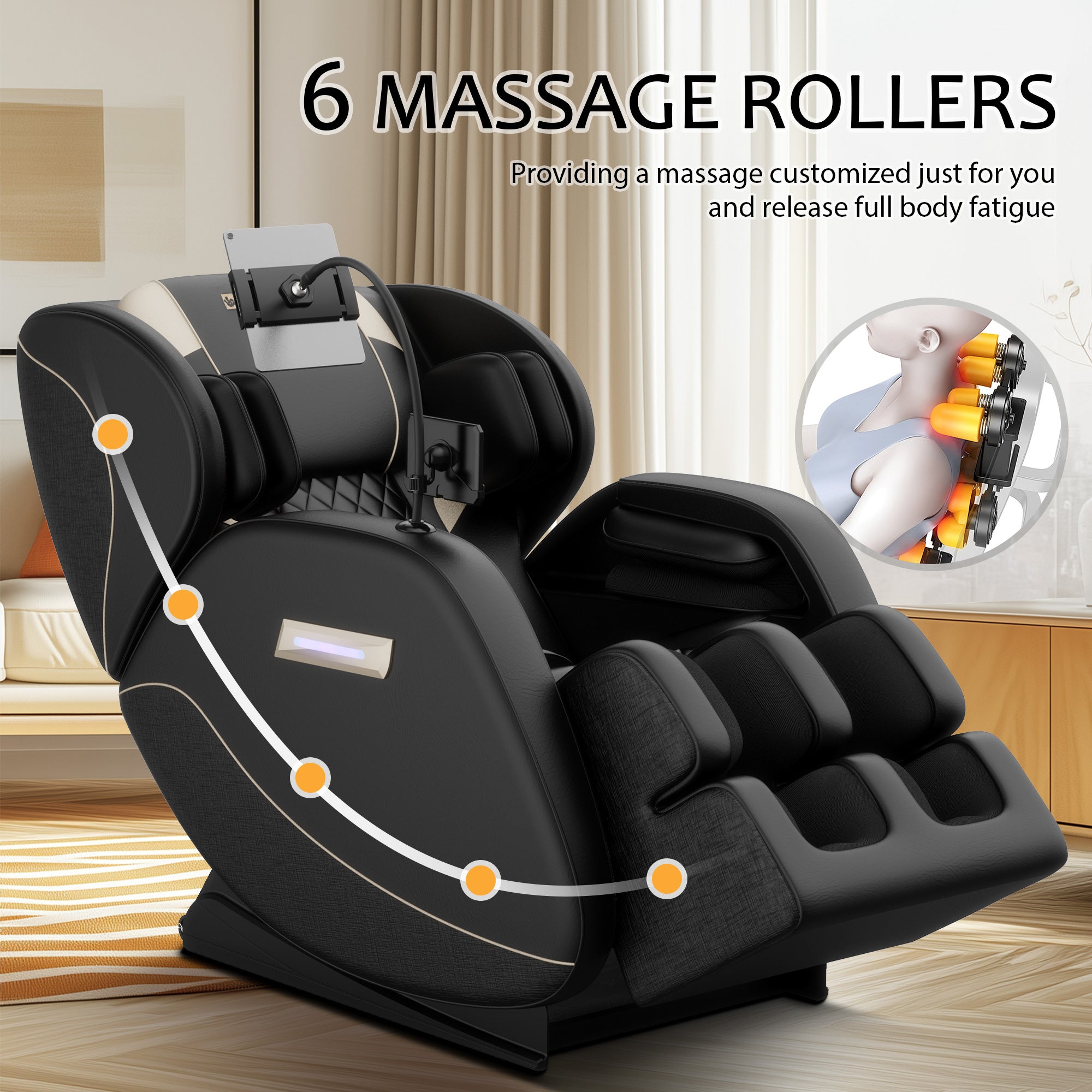 2024 Zero Gravity Massage Chair Recliner with Full Body Air Pressure - Perfect for Home Relaxation & Pain Relief Therapy