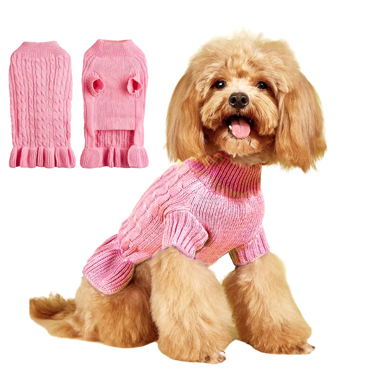 Bwealthest Dog Sweater - Warm Knit Pullover Pet Sweater for Small Dogs & Cats | Cozy Winter Dog Dress for Fall & Winter | Perfect for Outdoor Walks & Indoor Cuddles