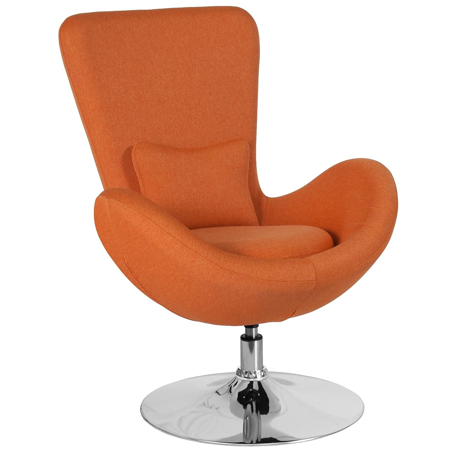 Flash Furniture Egg Series Orange Fabric Side Reception Chair - Modern Office Chair for Waiting Room, Lobby, and Reception Area - Comfortable & Stylish Seating Solution