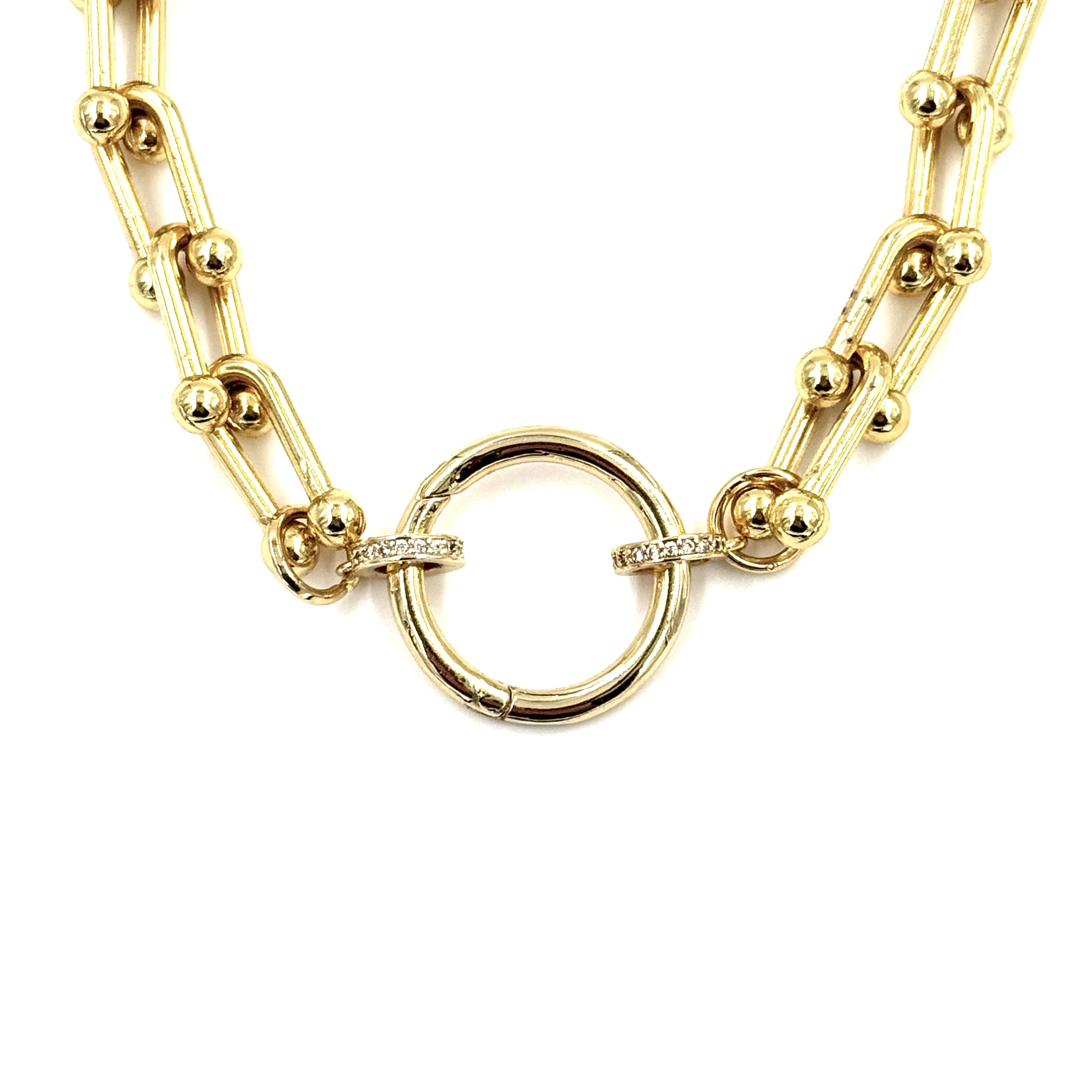 Ashley Gold Stainless Steel Open Circle Bike Chain Link Necklace for Women - Elegant Layered Jewelry for Casual Wear, Date Night & Gift Giving