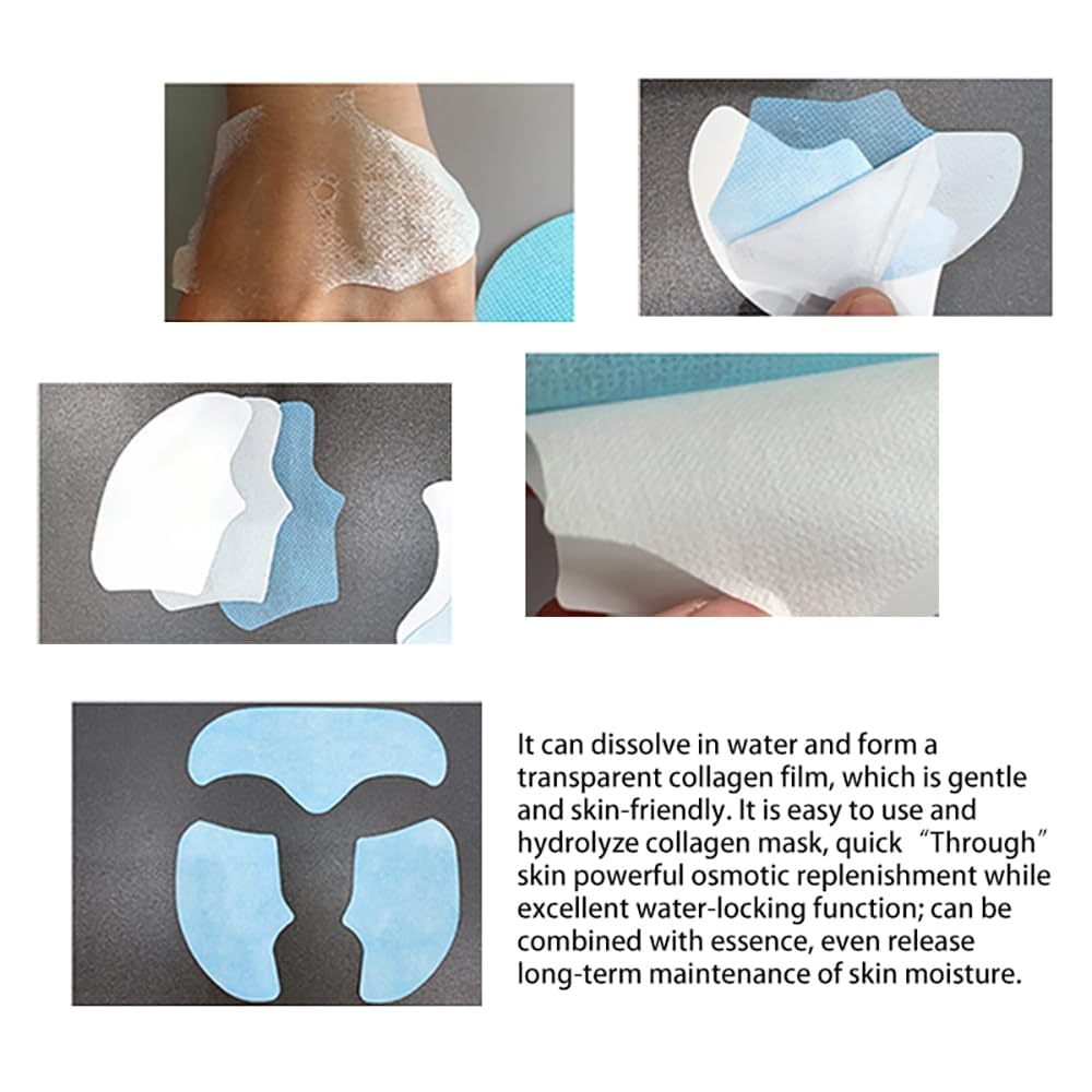 **Collagen Face Mask - Soluble Melting Film for Forehead & Cheeks, Moisturizing & Anti-Wrinkle Care, Skin Soothing & Firming Treatment - Improves Elasticity for Smooth Skin | Perfect for Daily Skincare & Spa Nights**