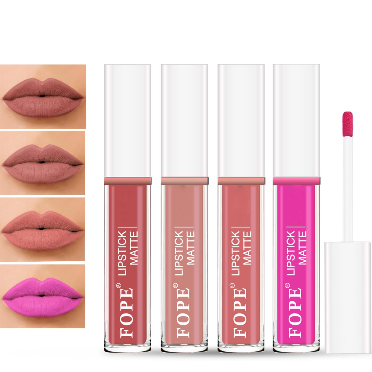FOPE Lip It Up Liquid Matte Lipstick Set - Smudge Proof & Waterproof Long Lasting Lipstick Combo #FL035 | Perfect for Parties, Date Night & Everyday Wear