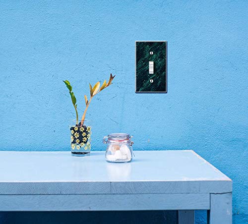 WIRESTER Single Gang Toggle Light Switch Plate Cover - Green Marble Wall Plate (2-Pack) for Home, Office & Commercial Decor
