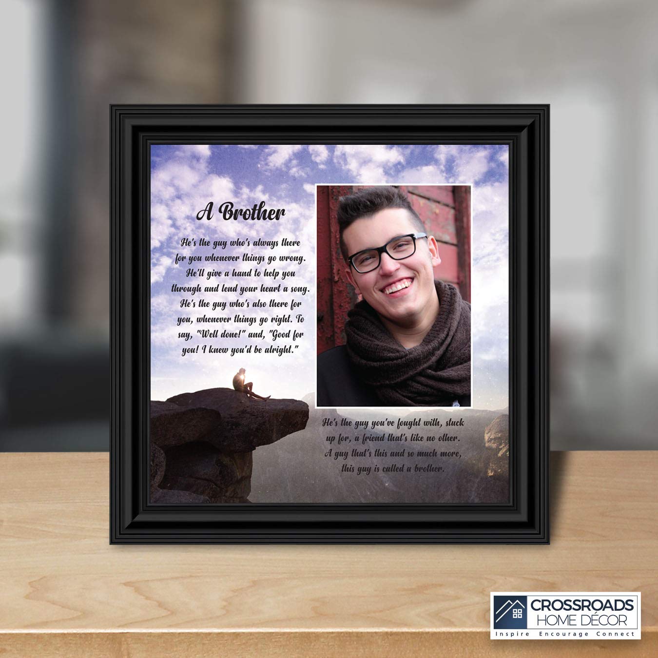 Crossroads Home Décor Brother Picture Frame - Big Brother Photo Frame 6329B for Siblings, Family Memories - Perfect for Bedroom, Nursery, or Gift