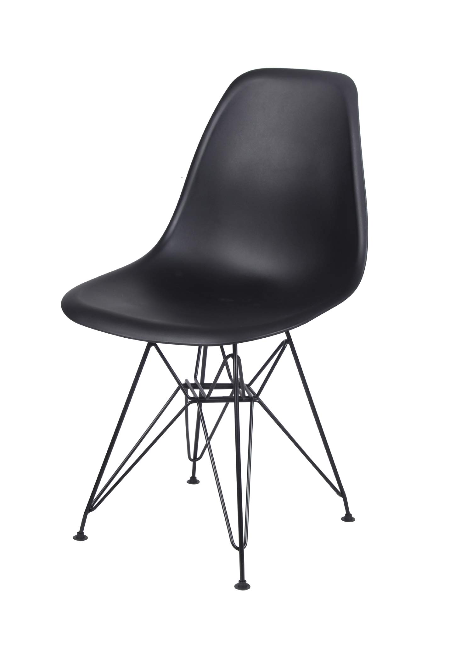 Ergonomic Black Office Chair Without Wheels - Heavy Duty 300+ lbs Capacity - Metal Base - Easy Assembly & Quick Clean - Durable & Comfortable Desk Chair for Home Office, Study, or Workspace