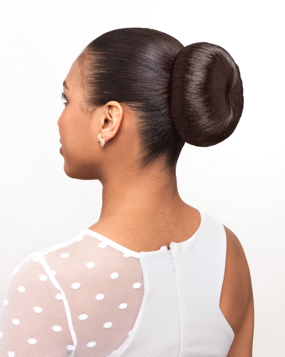 Alicia Beauty Foxy Silver Synthetic Straight Large Donut Style Short Hair Piece - Instant Hair Accessory with Dome & Drawstring - Perfect for Cosplay, Costume Parties & Everyday Styling