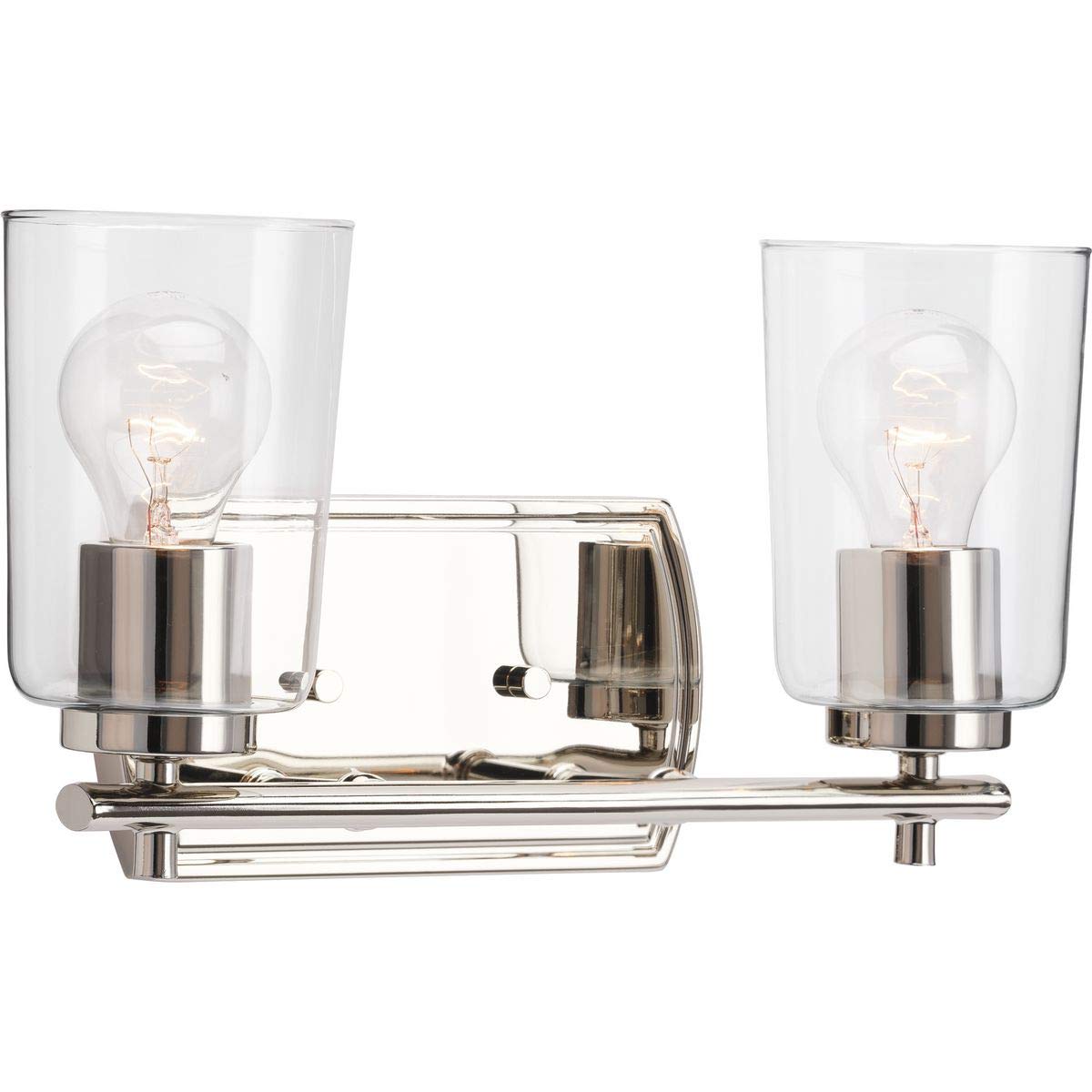 Progress Lighting Adley Collection Two-Light Polished Nickel Traditional Wall Sconce - Perfect for Hallway, Bedroom, and Living Room Lighting